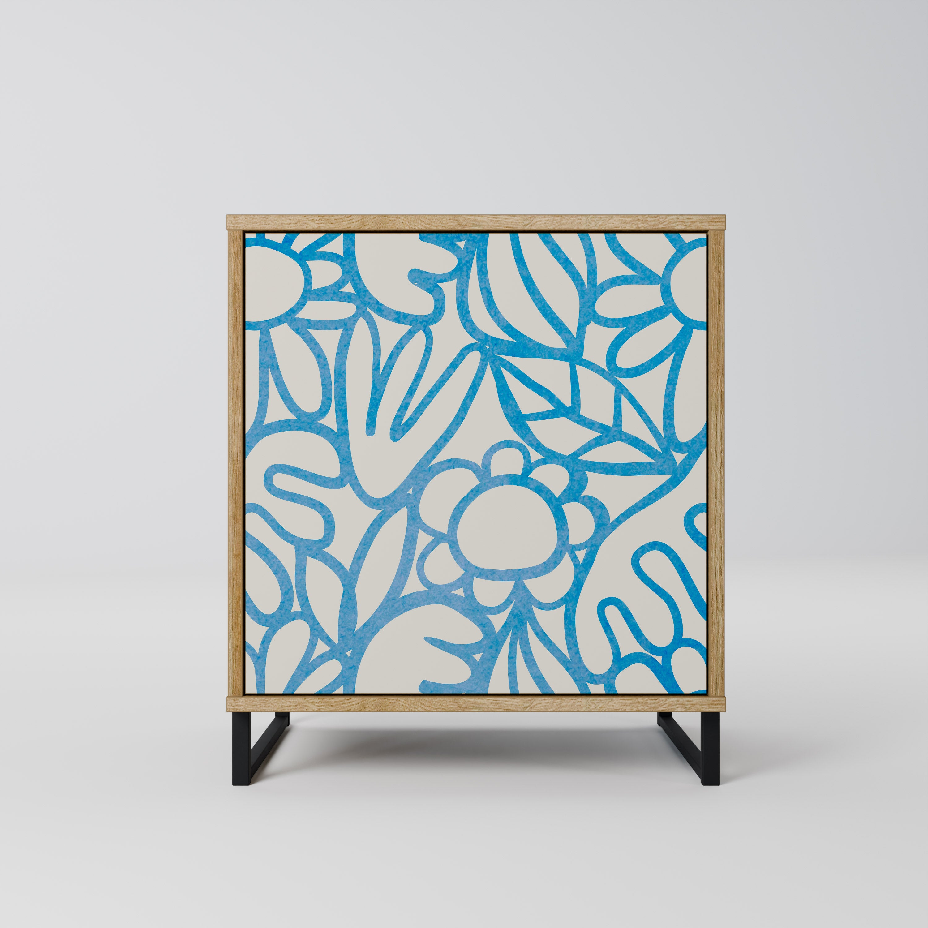 Aparador BLOOMY MORNING de 1 puerta con acabado roble