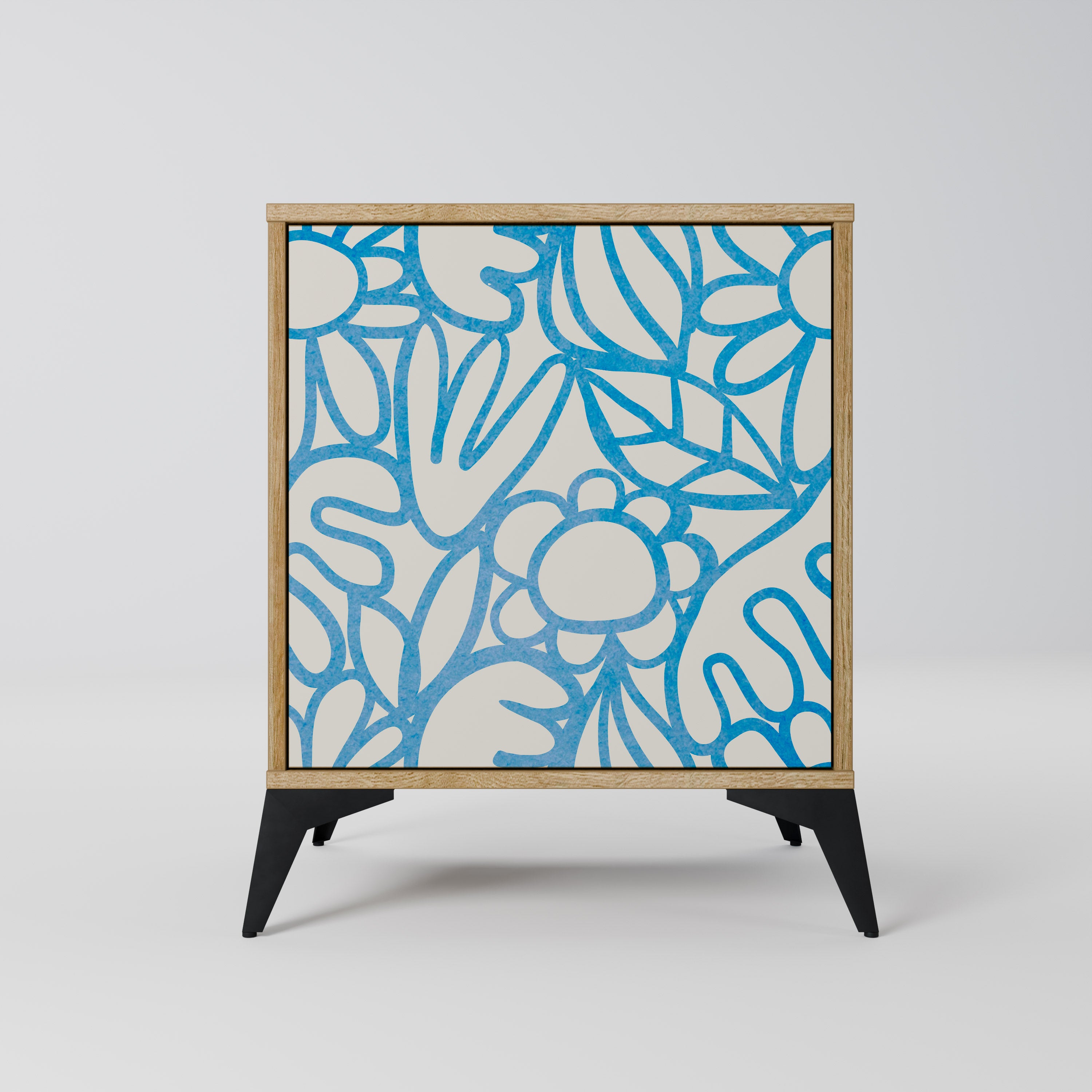 Aparador BLOOMY MORNING de 1 puerta con acabado roble