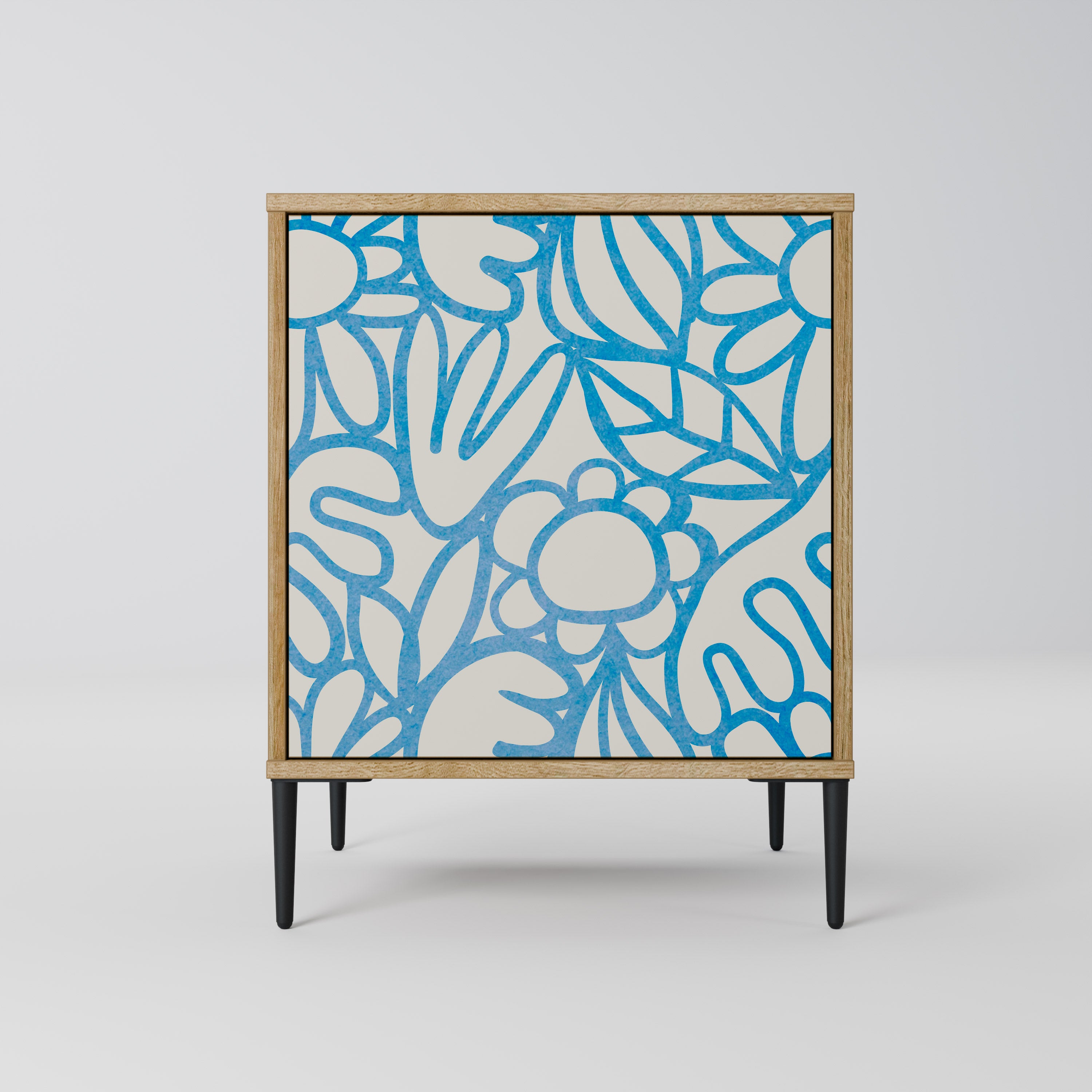 Aparador BLOOMY MORNING de 1 puerta con acabado roble