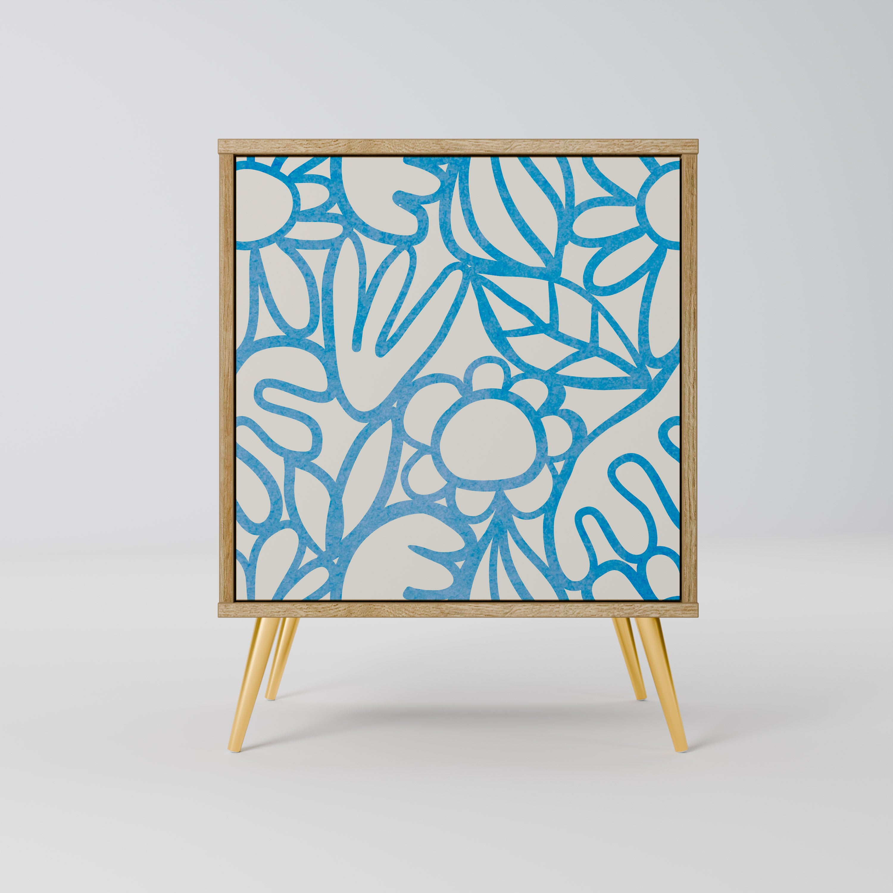 Aparador BLOOMY MORNING de 1 puerta con acabado roble