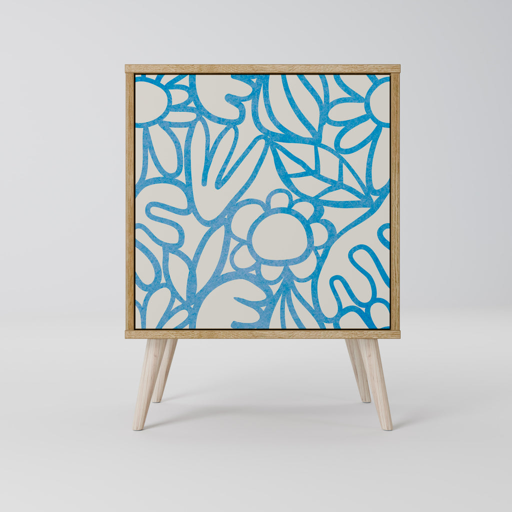 Aparador BLOOMY MORNING de 1 puerta con acabado roble