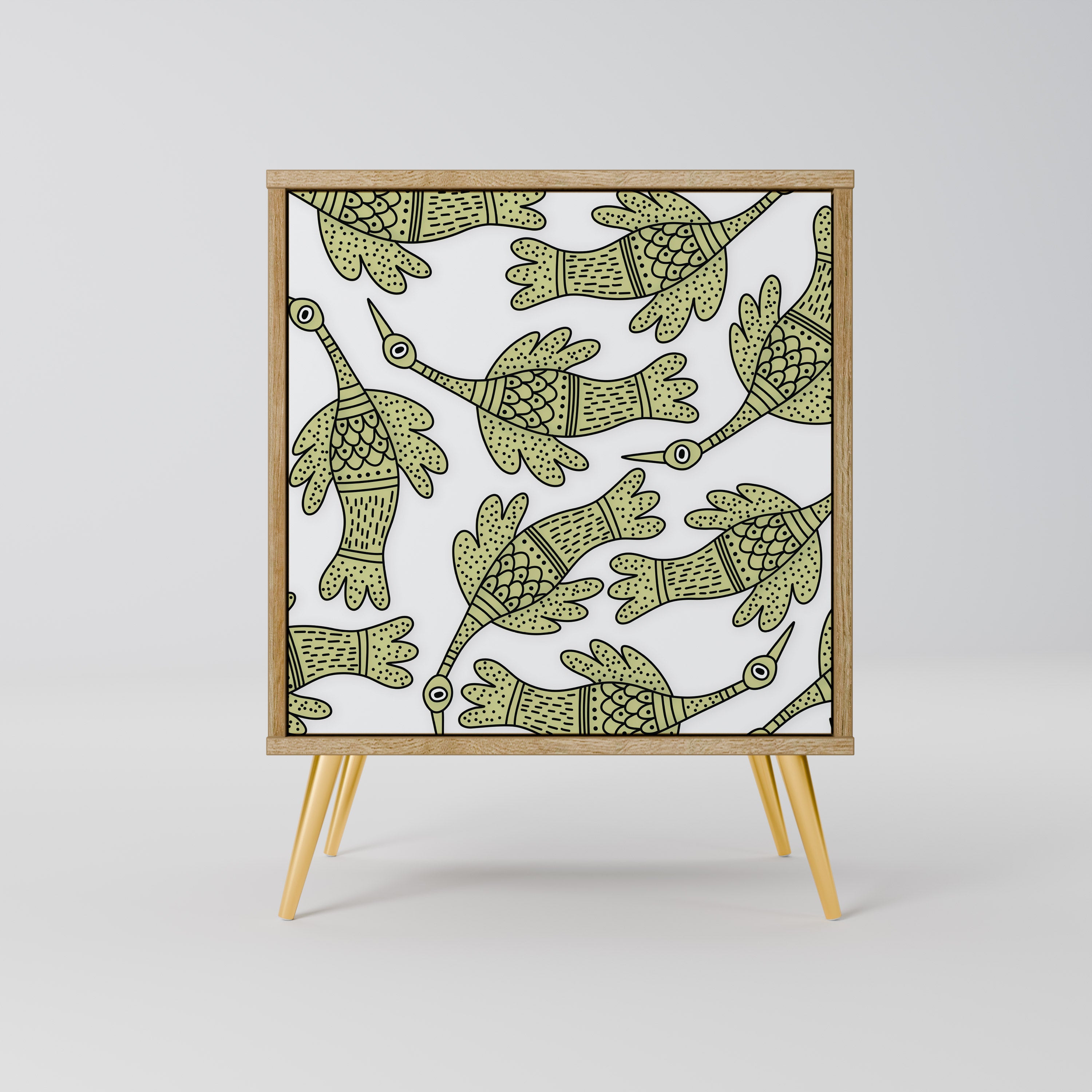 Aparador SEEDLING SONGBIRD de 1 puerta con acabado roble