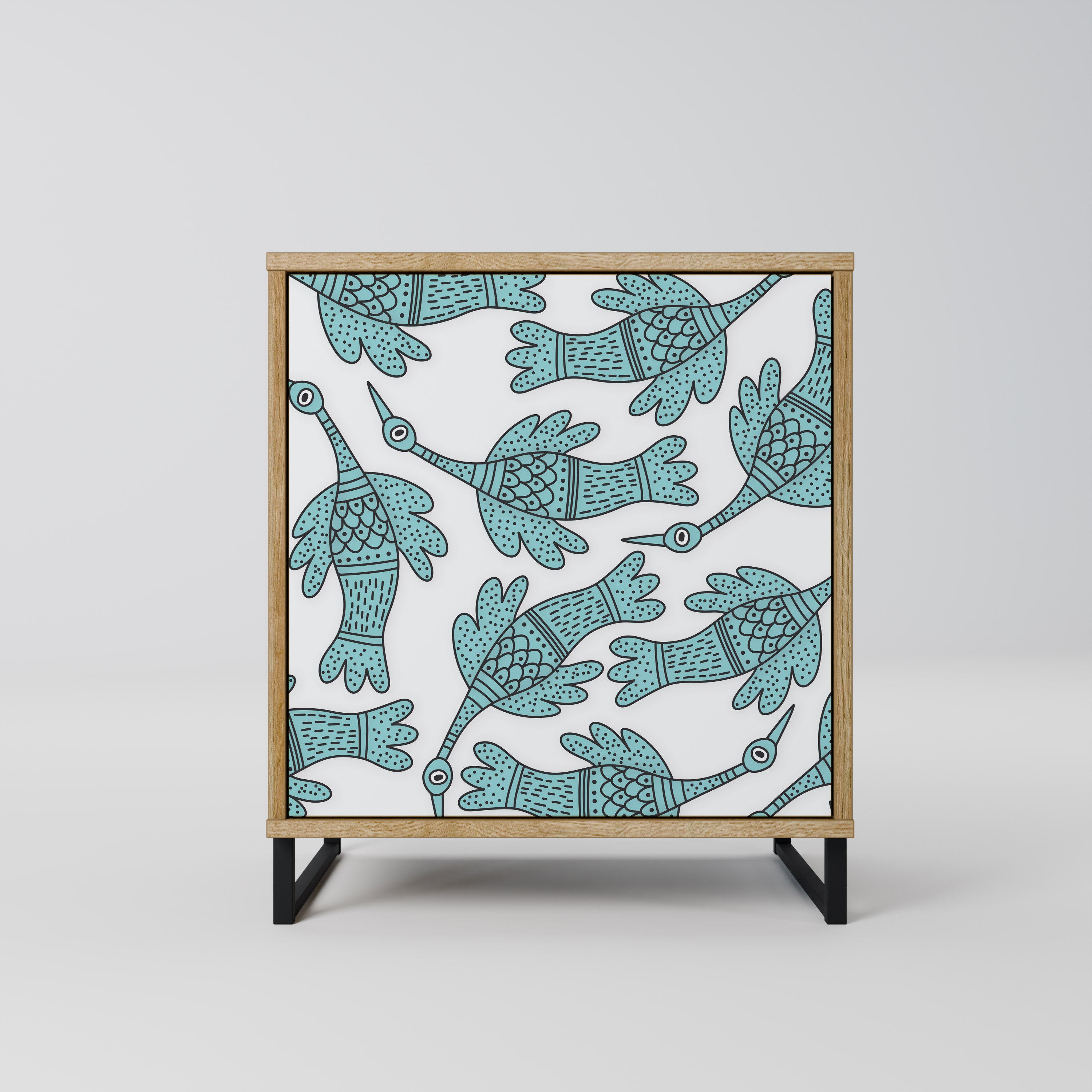 Aparador WATERSPOUT SONGIBIRD de 1 puerta con acabado efecto roble