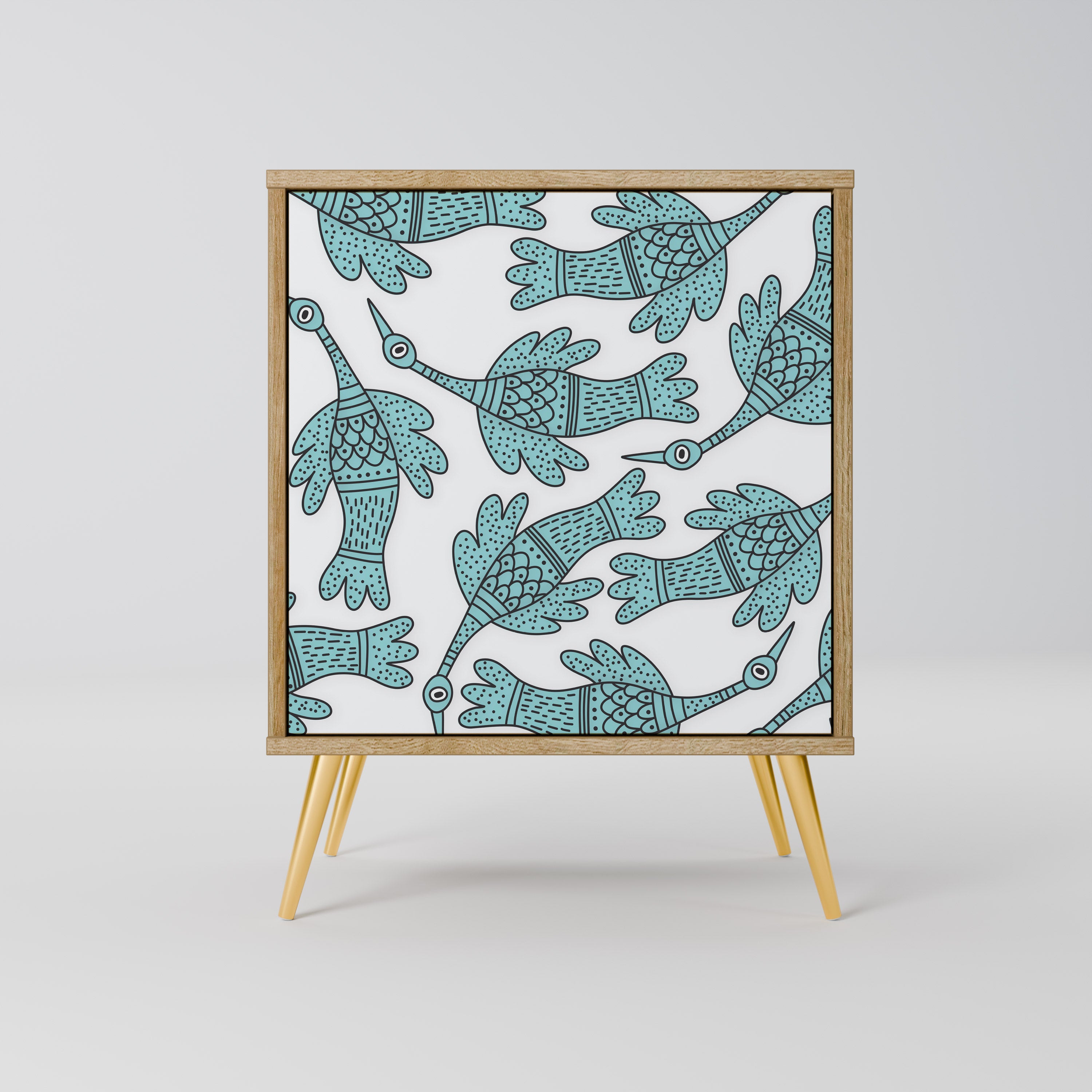 Aparador WATERSPOUT SONGIBIRD de 1 puerta con acabado efecto roble