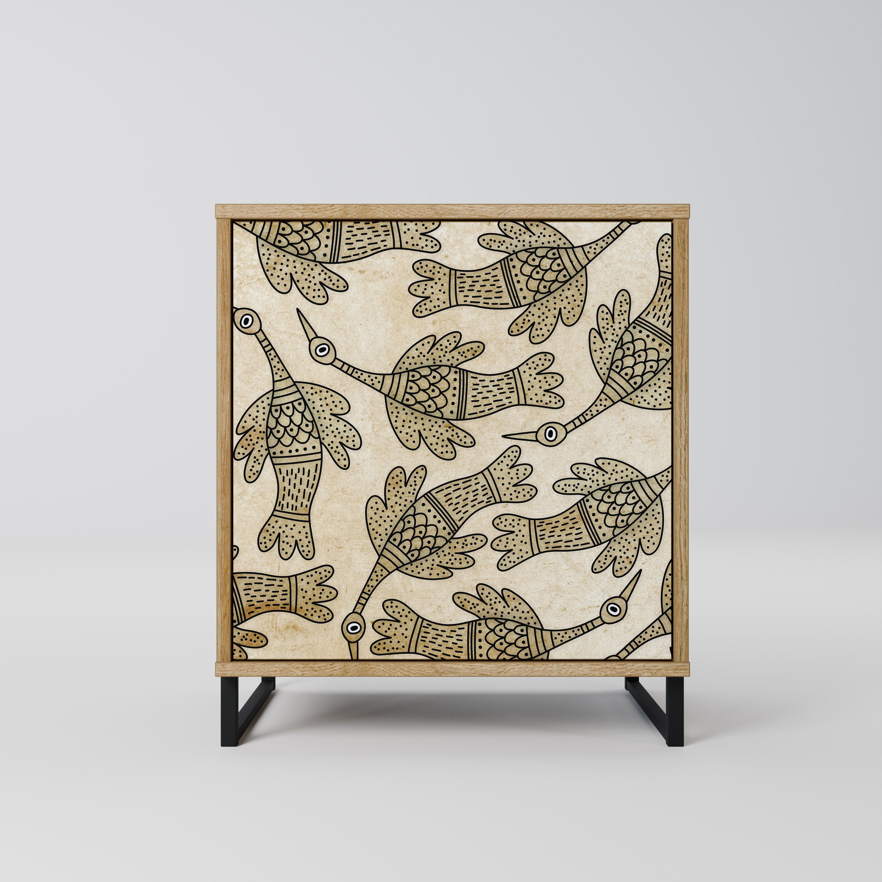 Aparador ALMONDINE SONGBIRD de 1 puerta con acabado roble