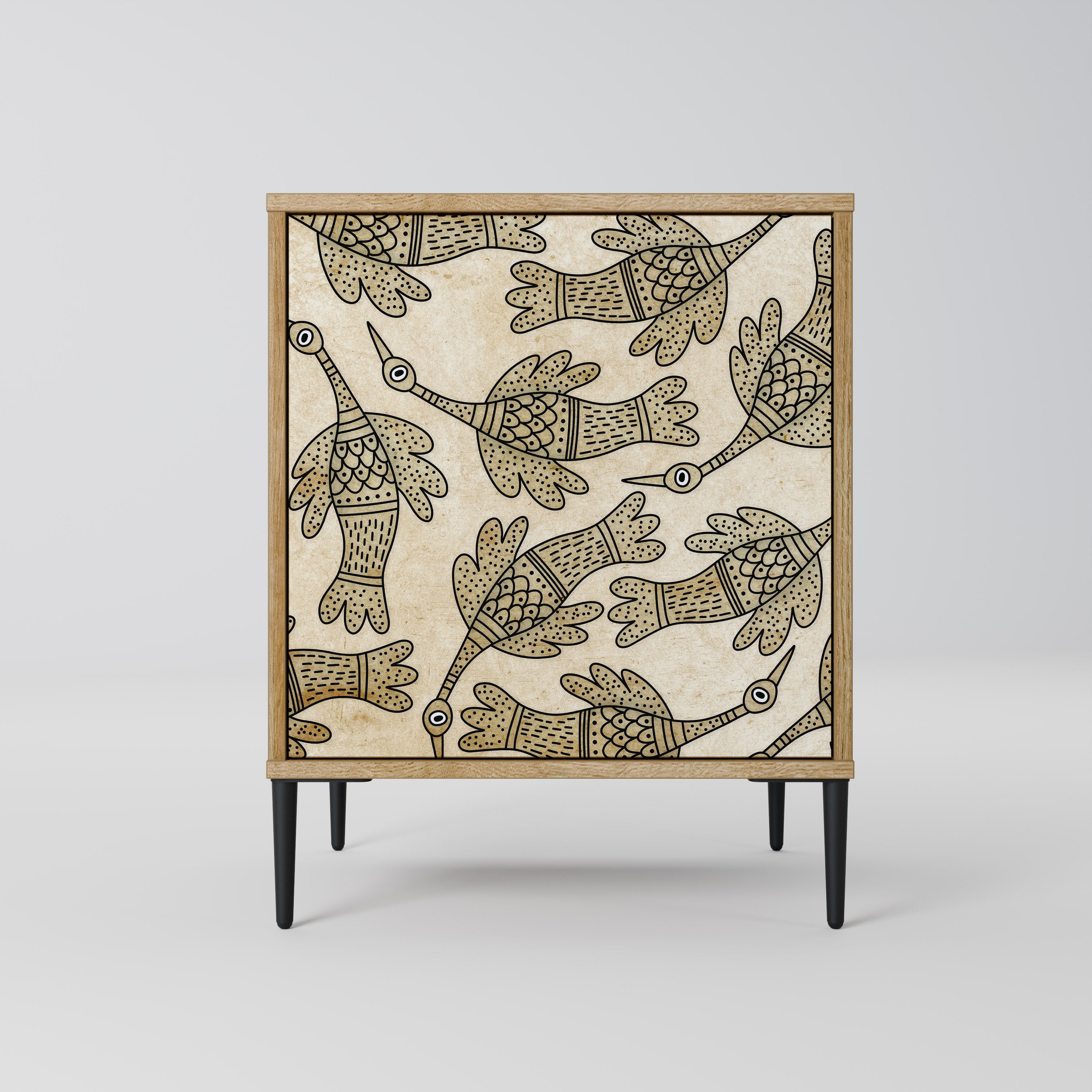 Aparador ALMONDINE SONGBIRD de 1 puerta con acabado roble