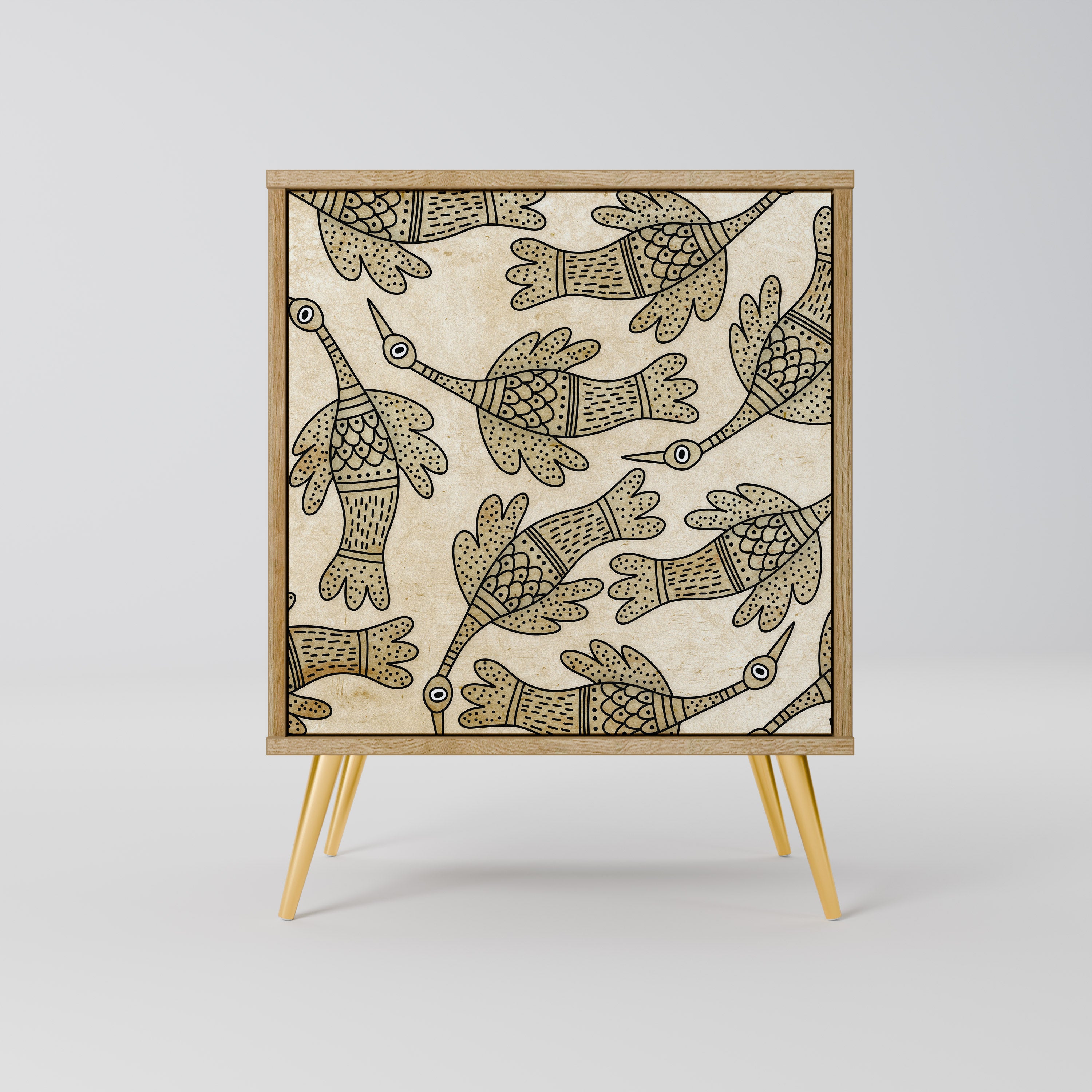 Aparador ALMONDINE SONGBIRD de 1 puerta con acabado roble