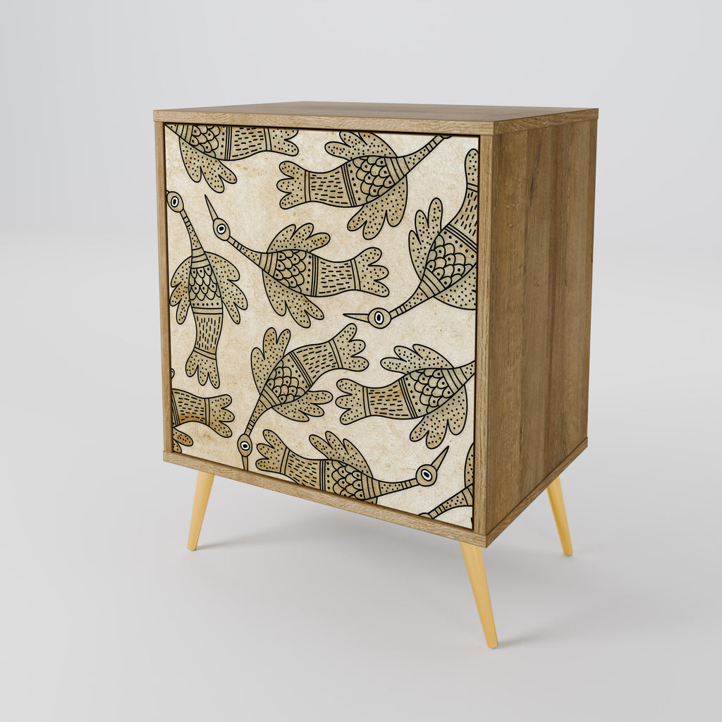 Aparador ALMONDINE SONGBIRD de 1 puerta con acabado roble