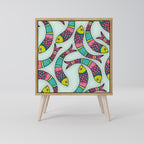 Aparador INDIAN FISH de 1 puerta con acabado efecto roble