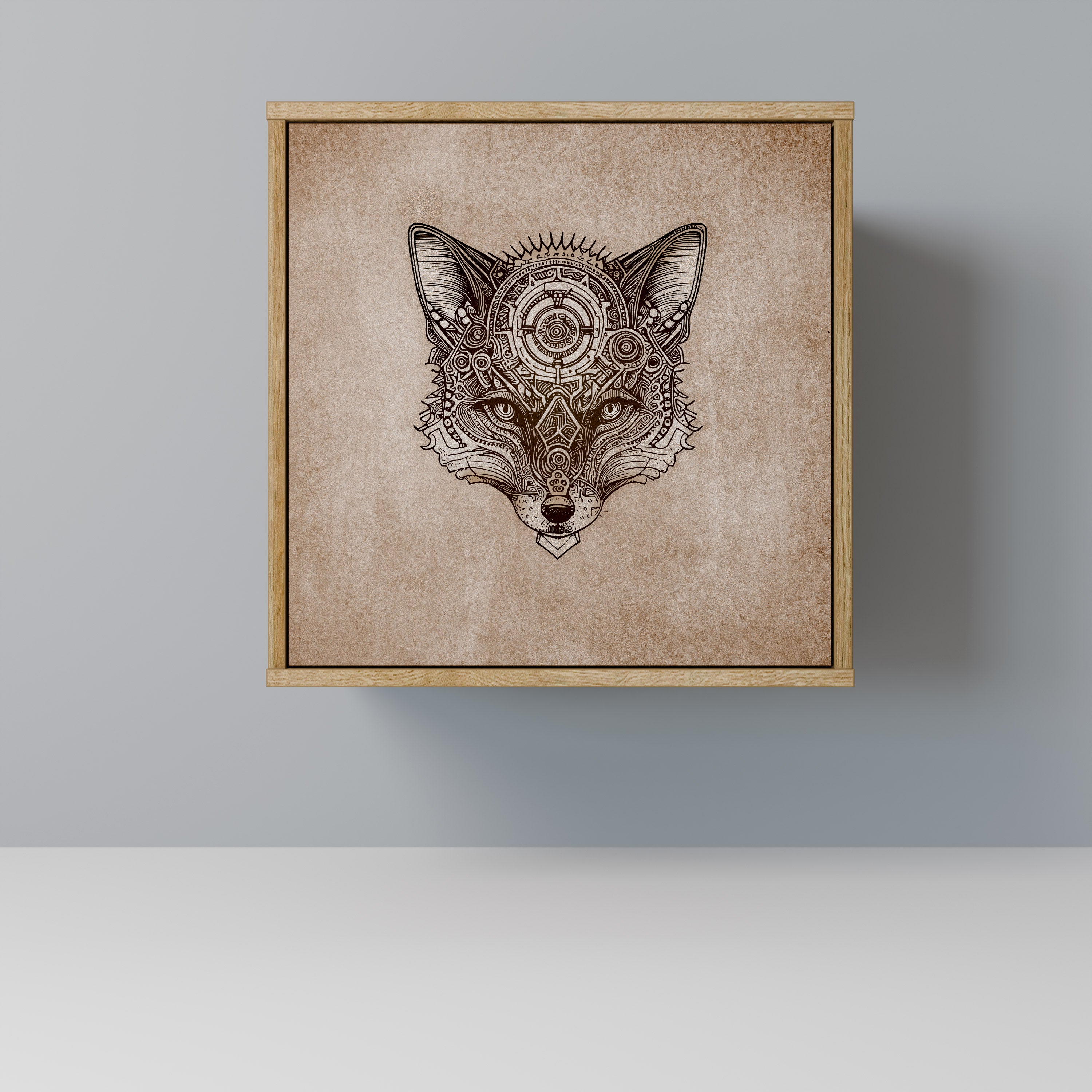 Aparador STEAMPUNK CLAN de 1 puerta con efecto roble