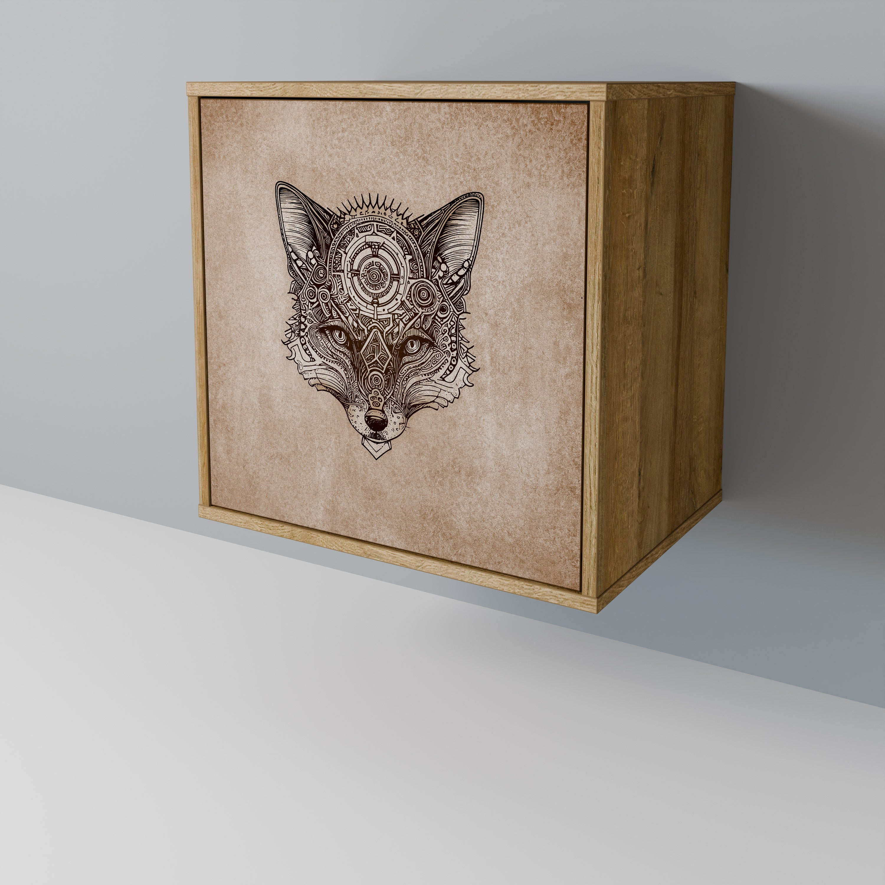 Aparador STEAMPUNK CLAN de 1 puerta con efecto roble