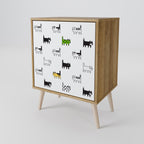 CATS COMPILATION 1-Door Sideboard in Oak Effect