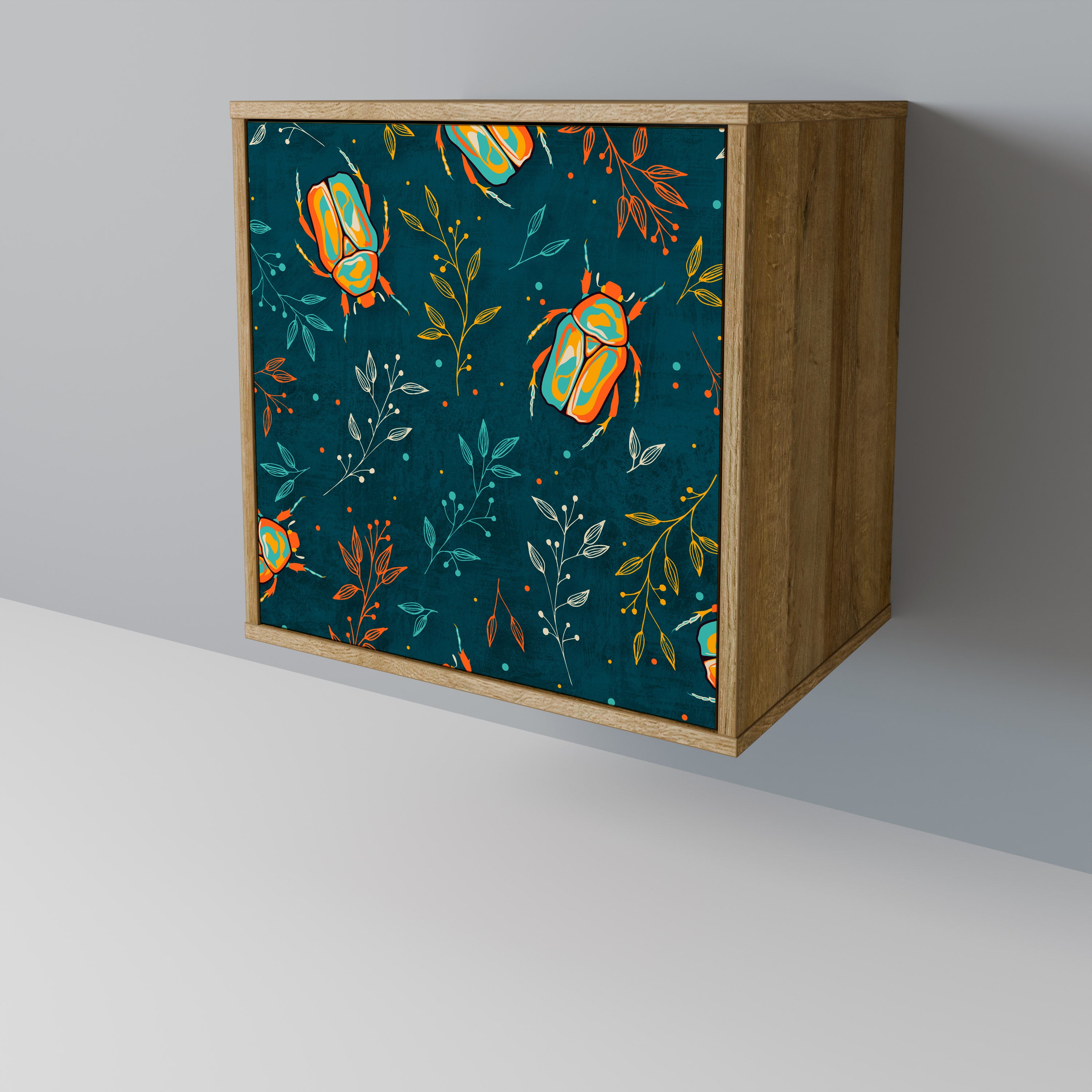 AUTUMN INSECTS 1-Door Sideboard in Oak Effect