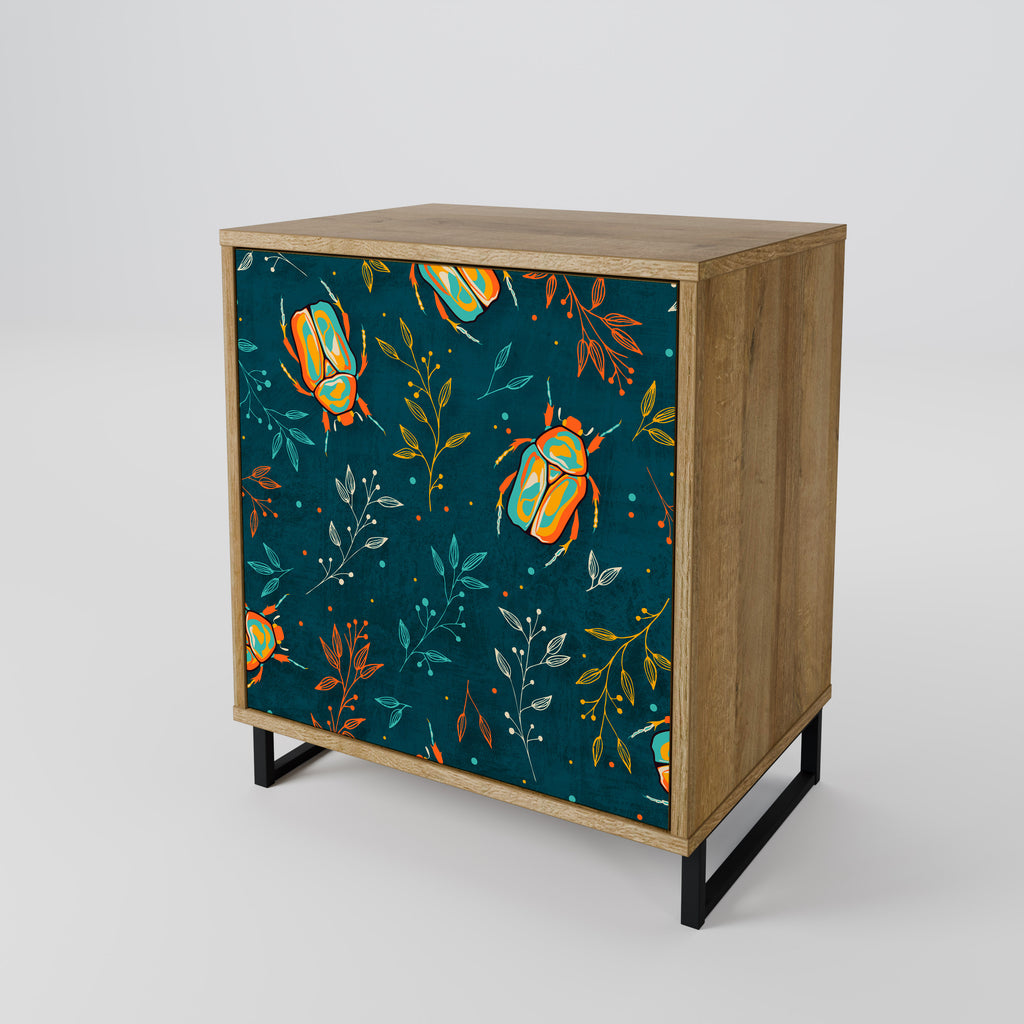 AUTUMN INSECTS 1-Door Sideboard in Oak Effect