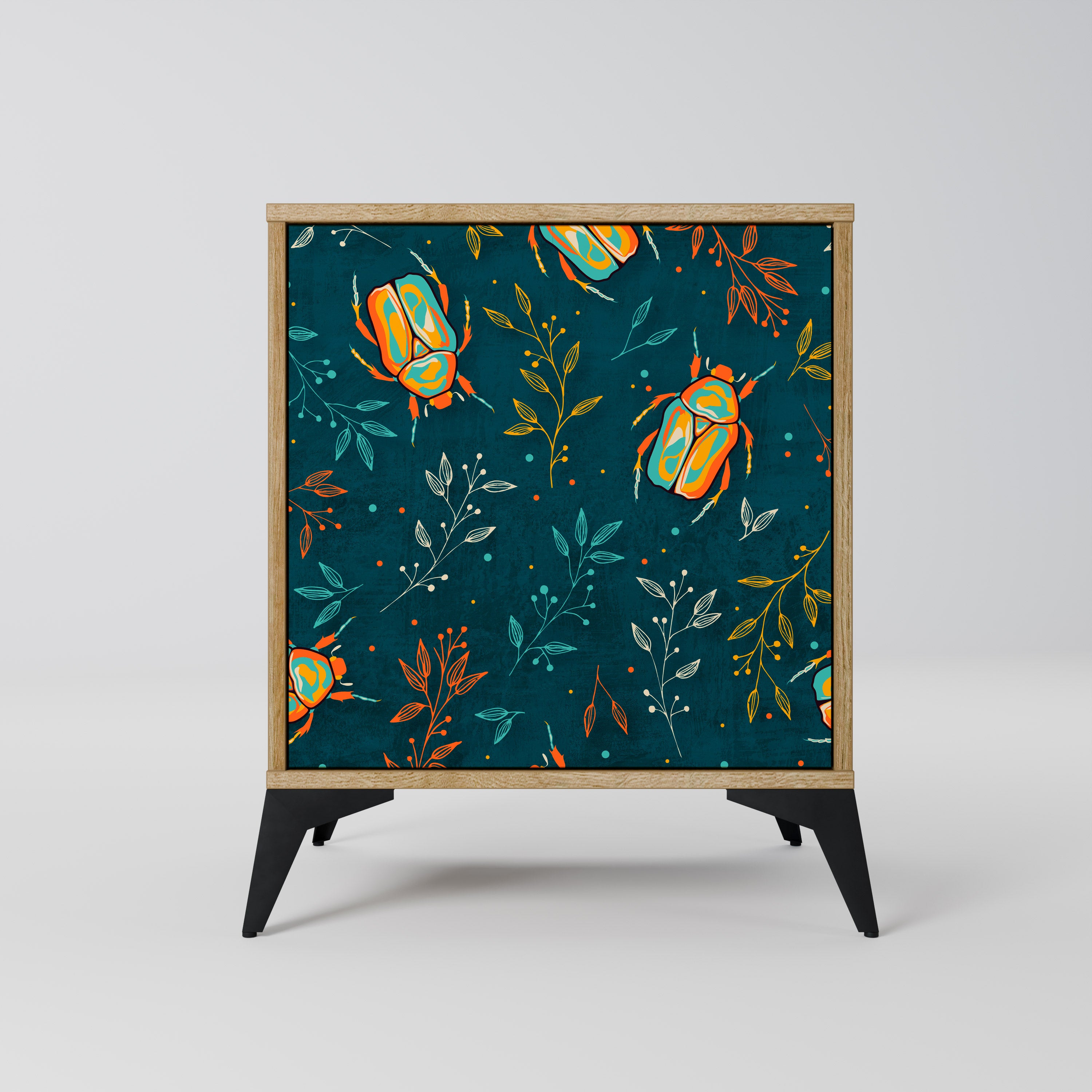 AUTUMN INSECTS 1-Door Sideboard in Oak Effect