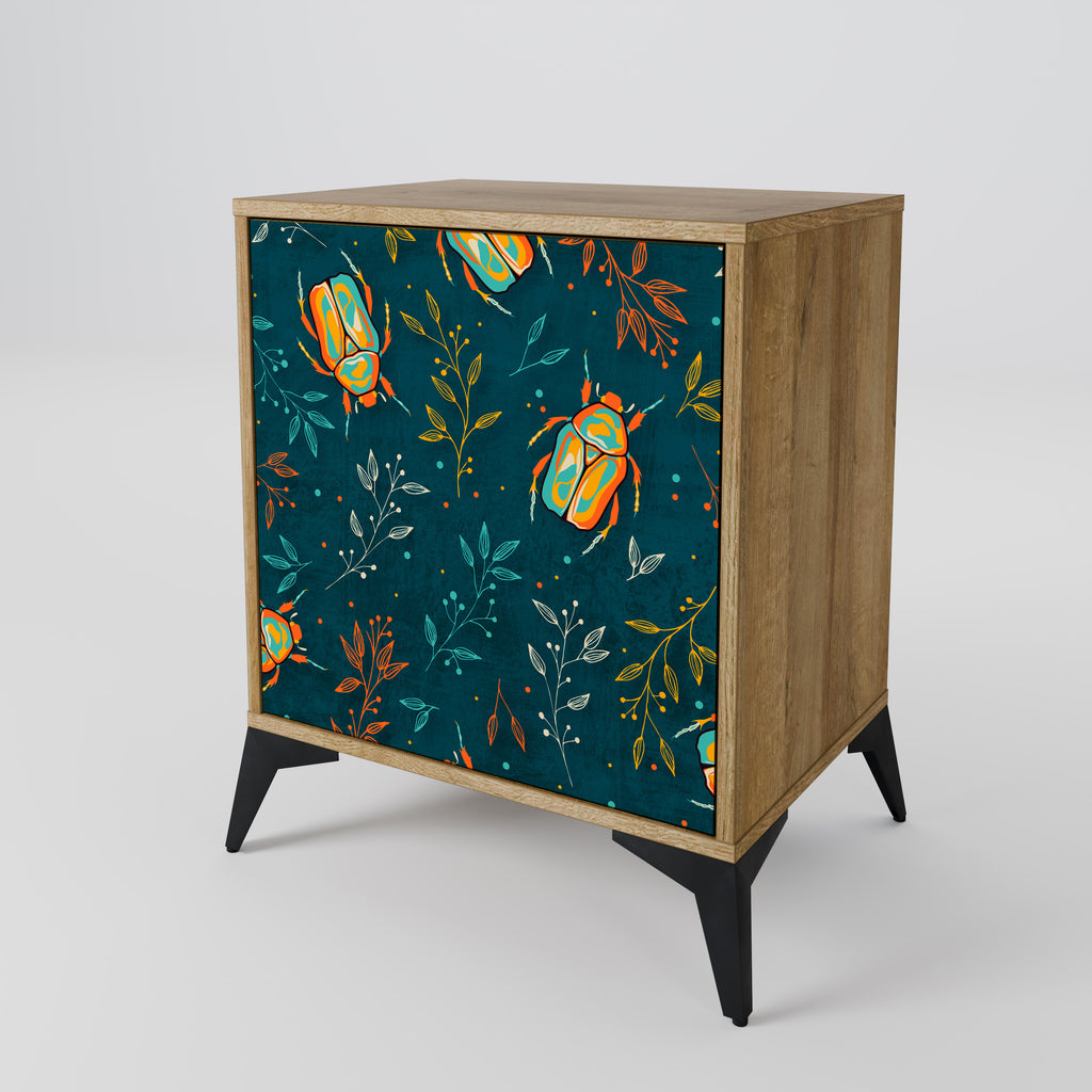 AUTUMN INSECTS 1-Door Sideboard in Oak Effect