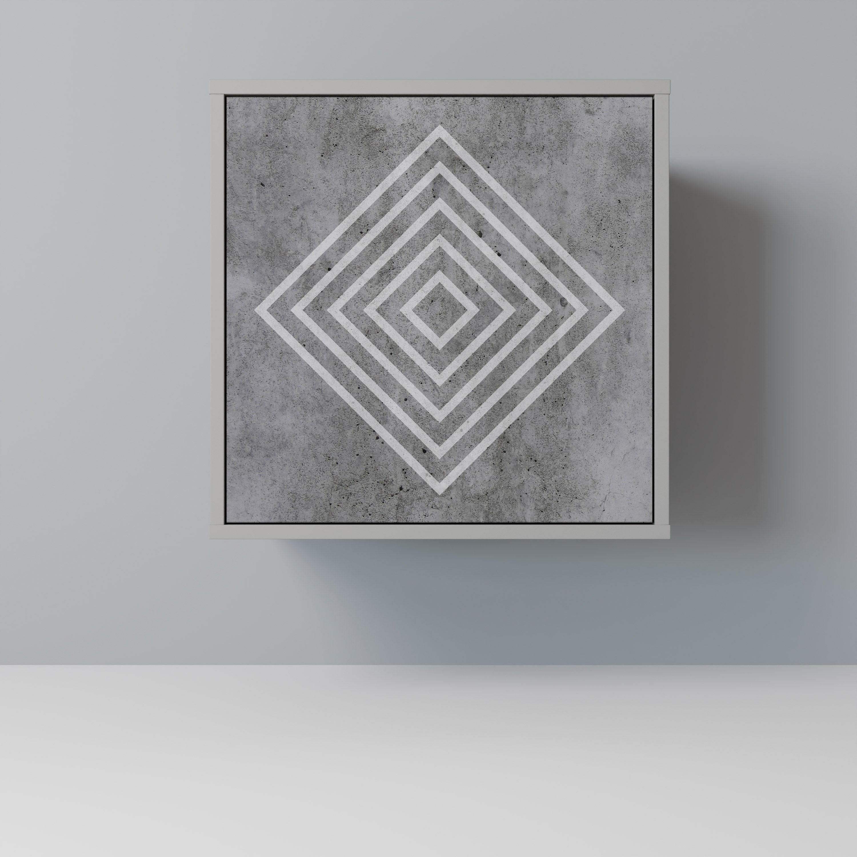 Aparador de 1 puerta POLYGONAL ARTISTRY en acabado gris