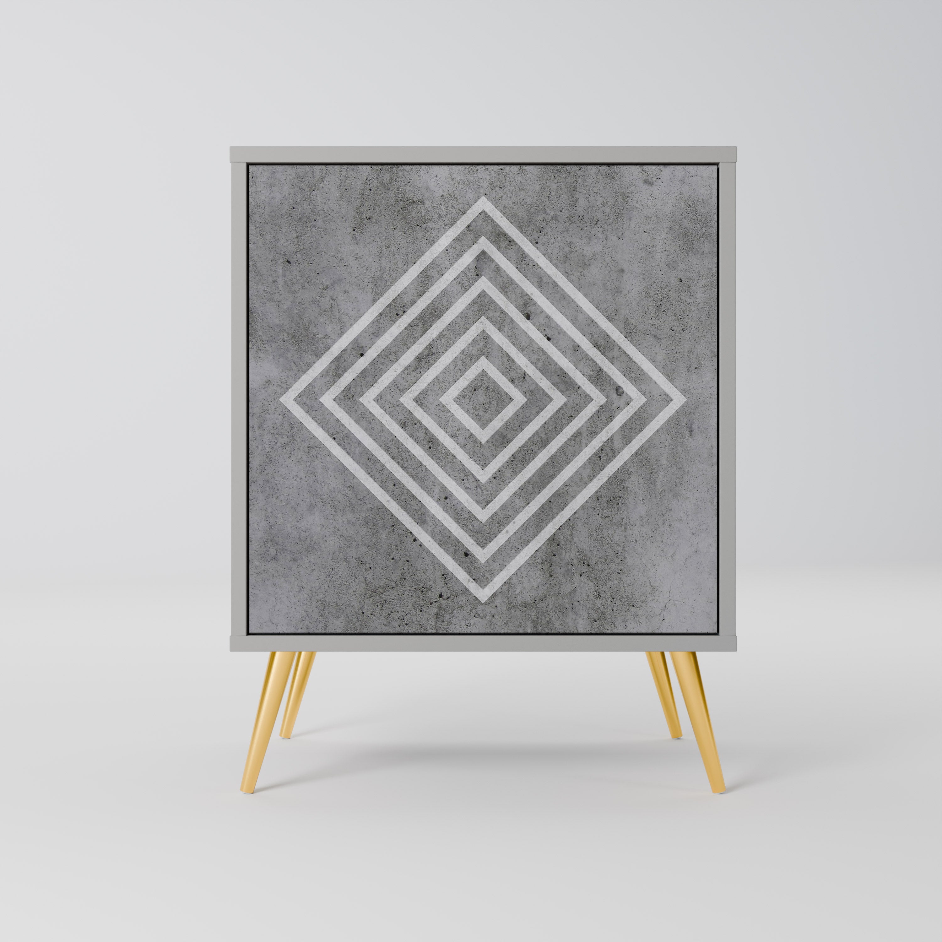 Aparador de 1 puerta POLYGONAL ARTISTRY en acabado gris