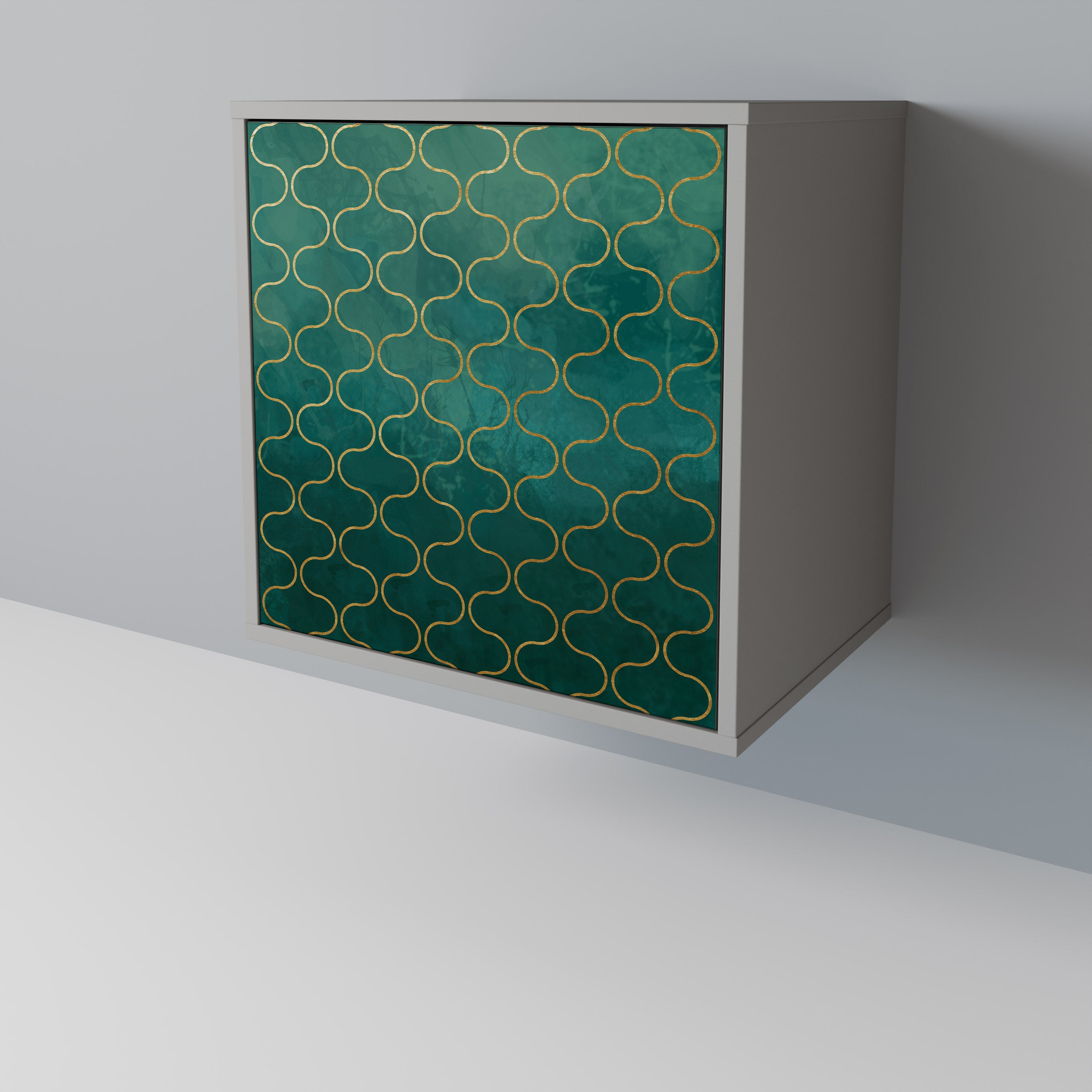 Aparador TESSELATED GREENERY de 1 puerta en acabado gris