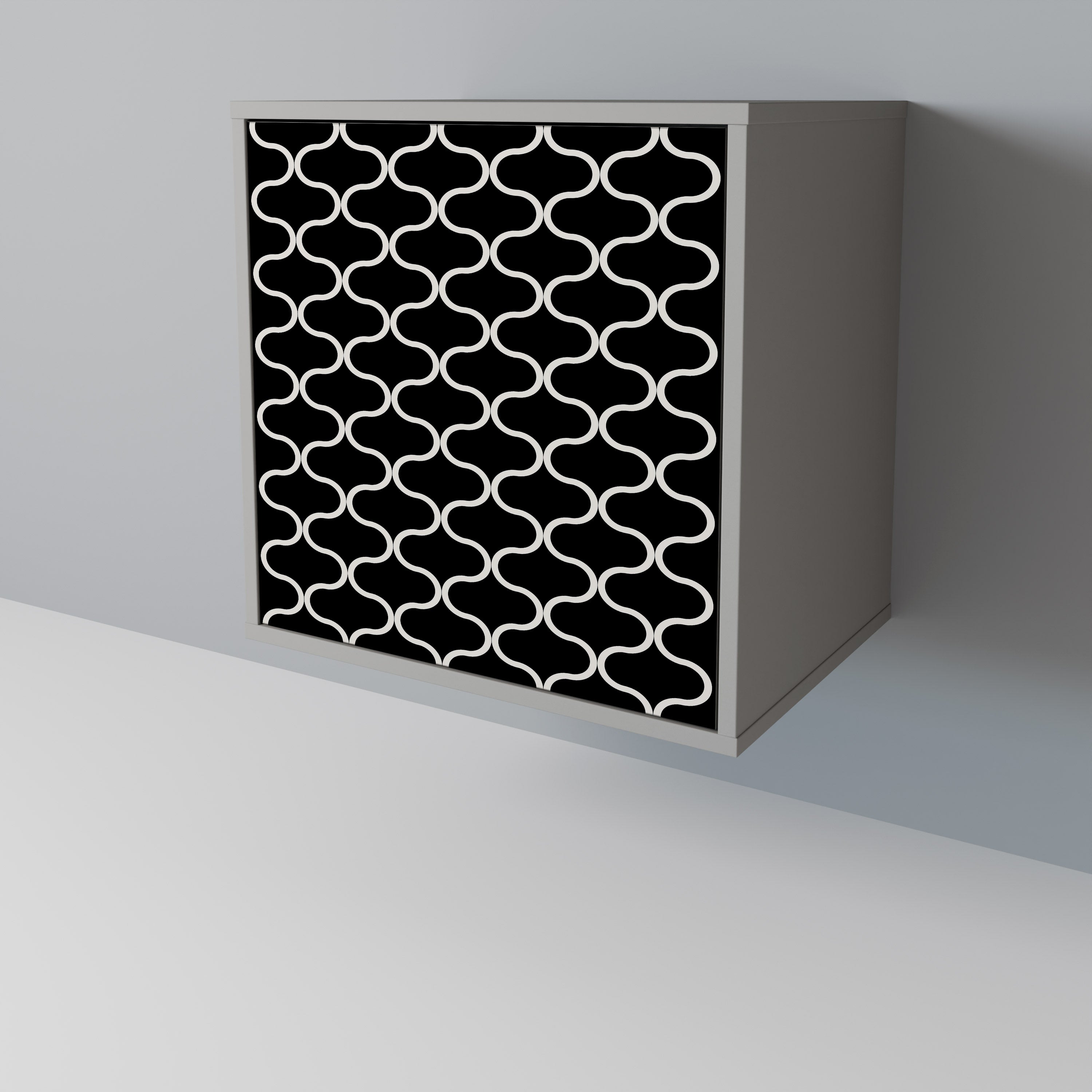 Aparador TESSELATED BLACKNESS de 1 puerta en acabado gris