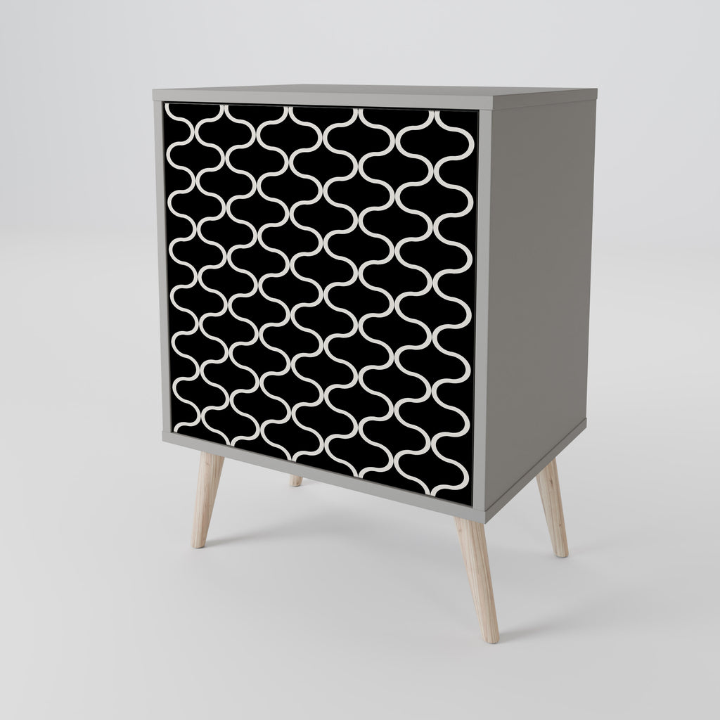 Aparador TESSELATED BLACKNESS de 1 puerta en acabado gris