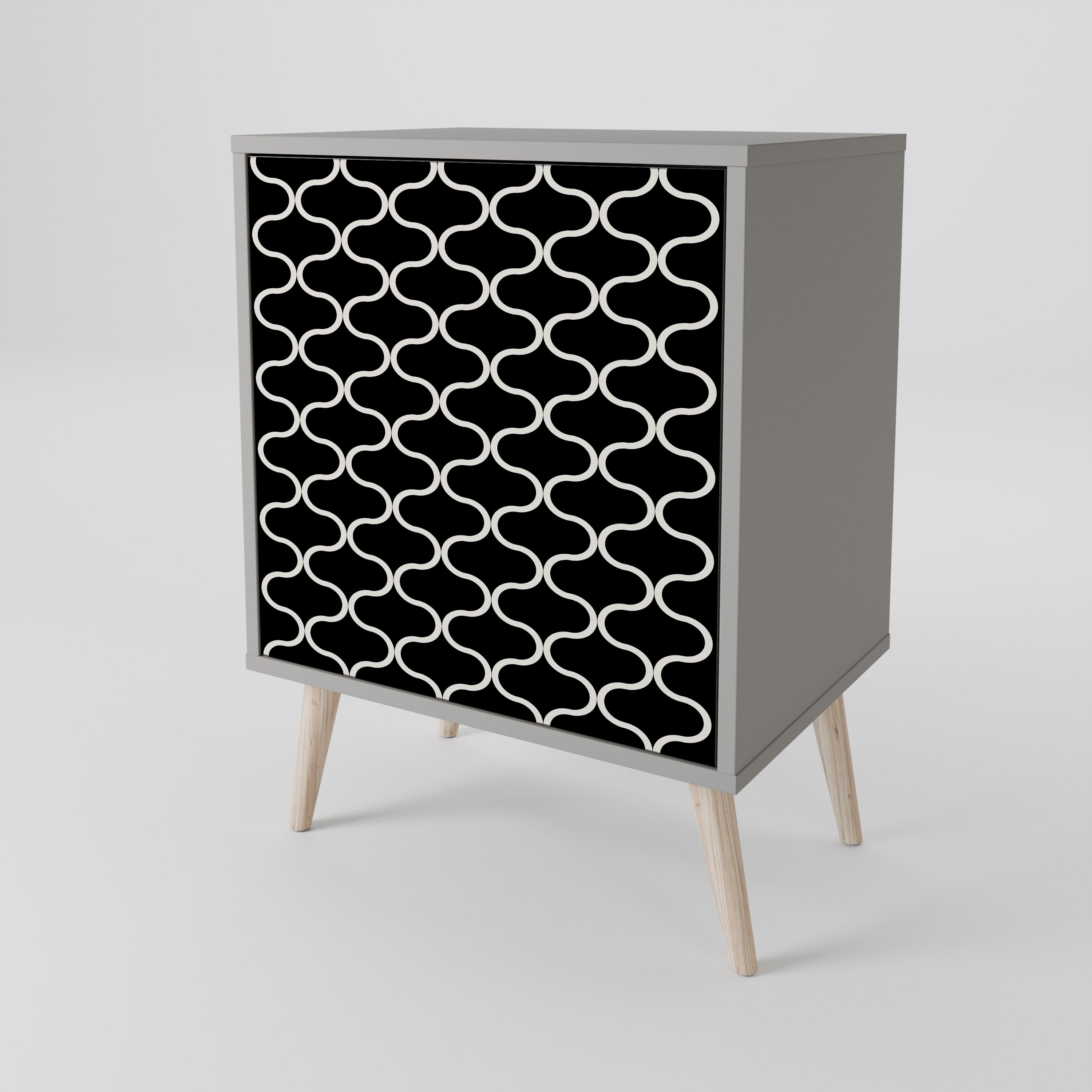 Aparador TESSELATED BLACKNESS de 1 puerta en acabado gris