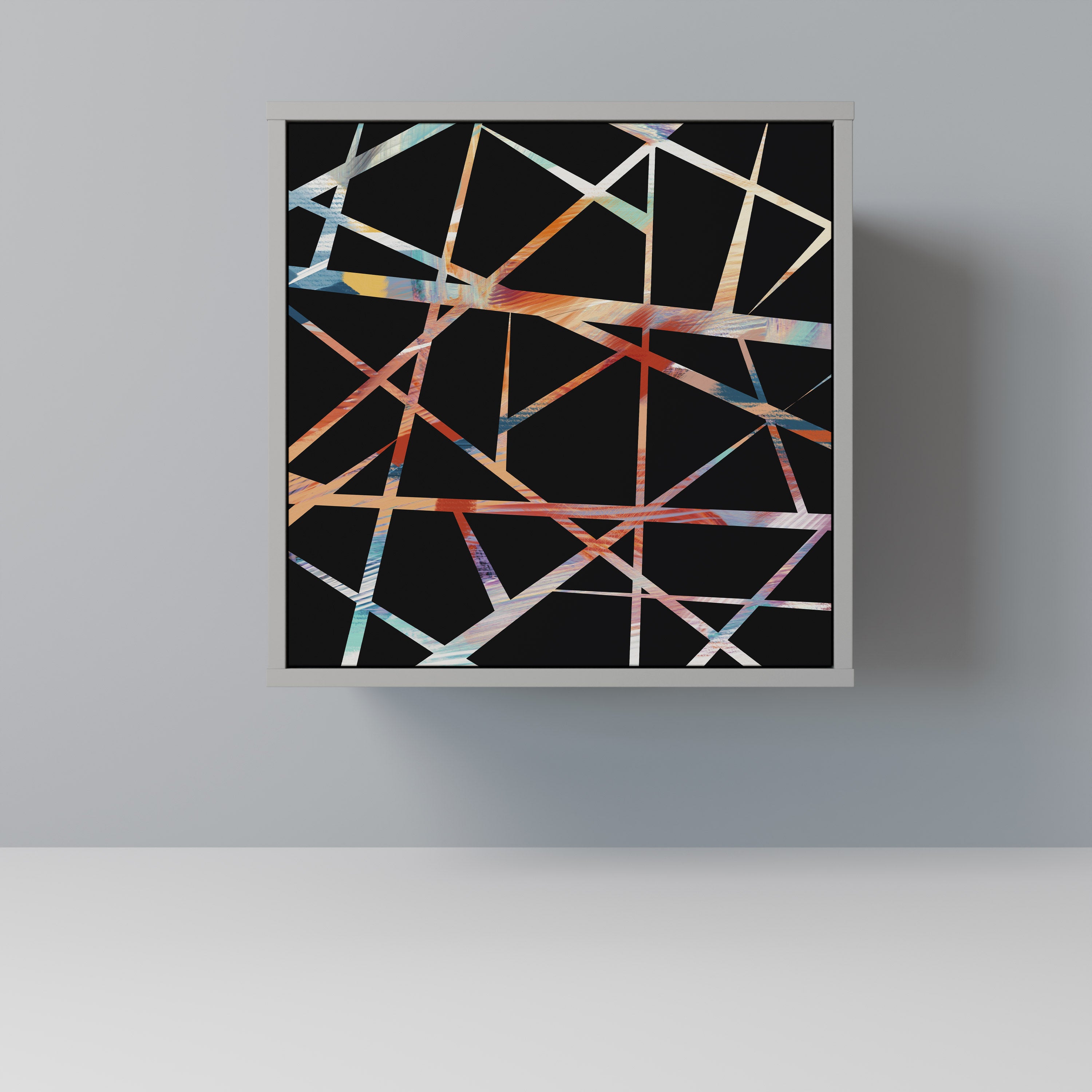 Aparador POLYGON VERVE de 1 puerta en acabado gris