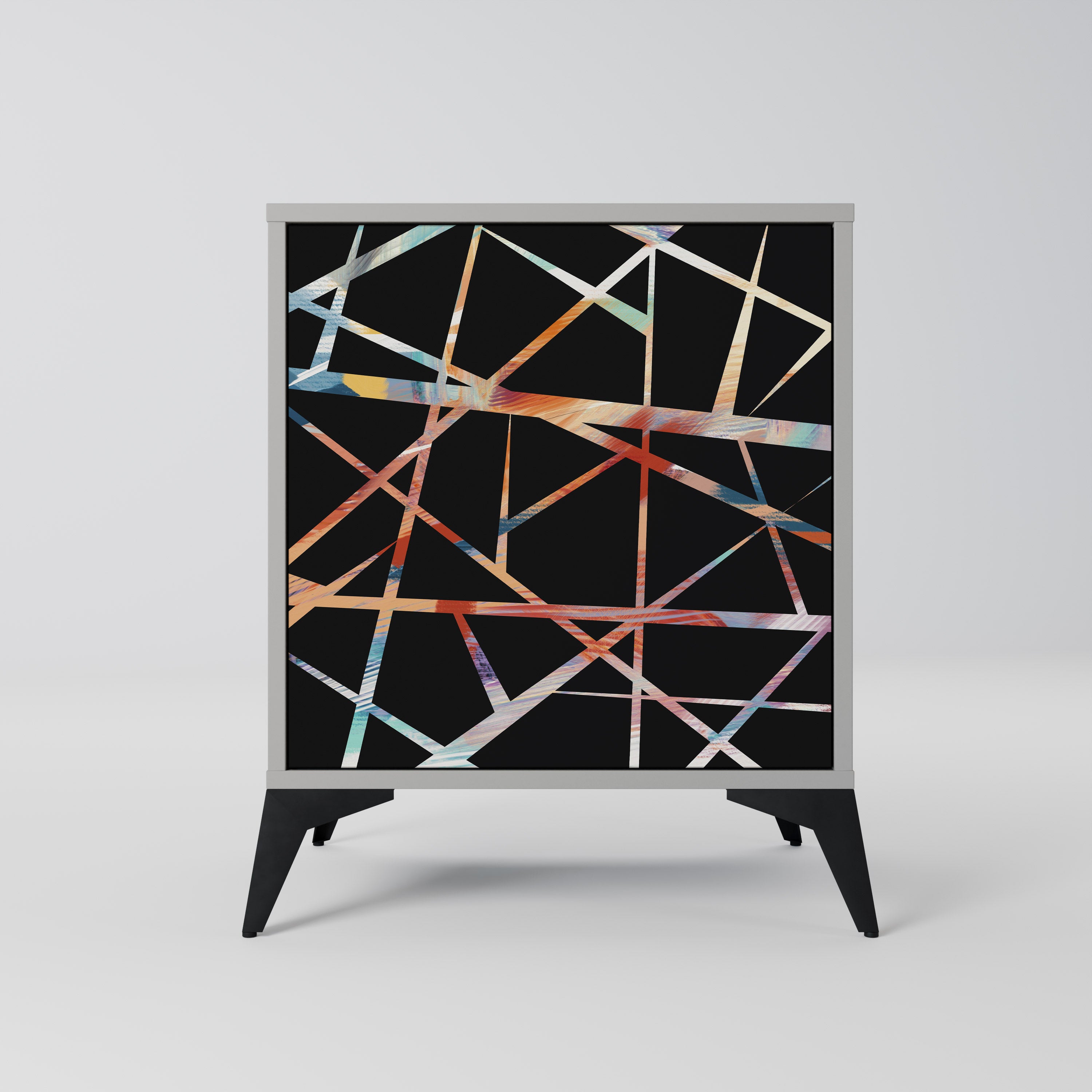 Aparador POLYGON VERVE de 1 puerta en acabado gris