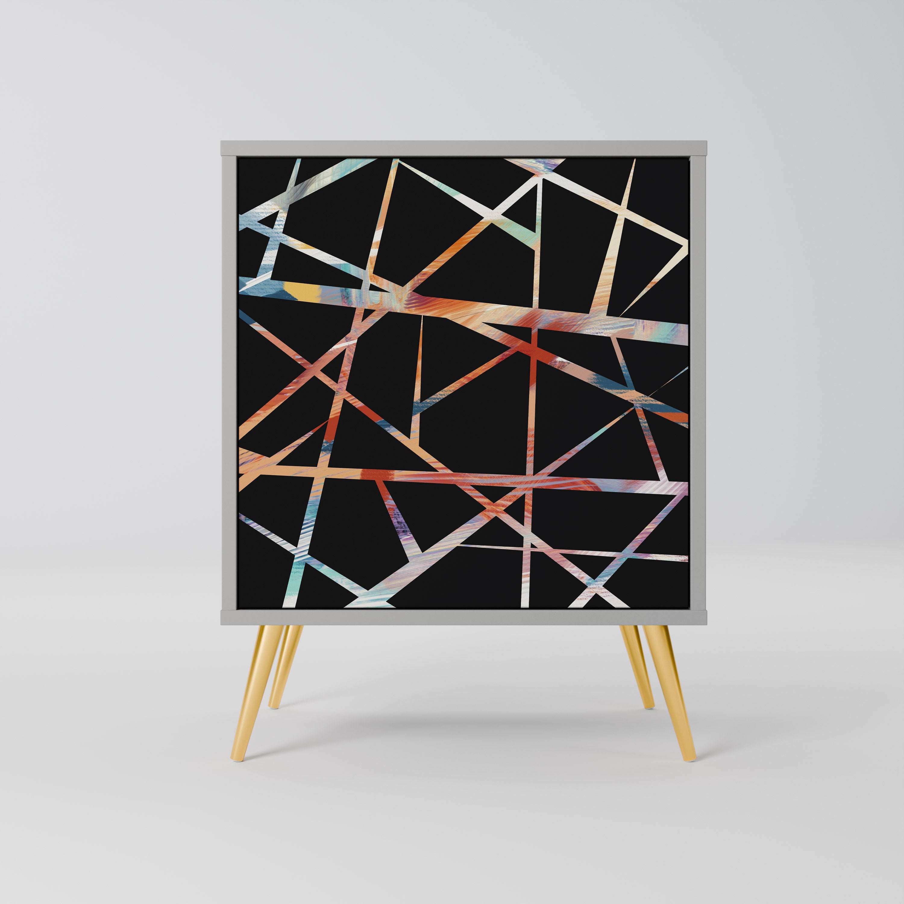 Aparador POLYGON VERVE de 1 puerta en acabado gris