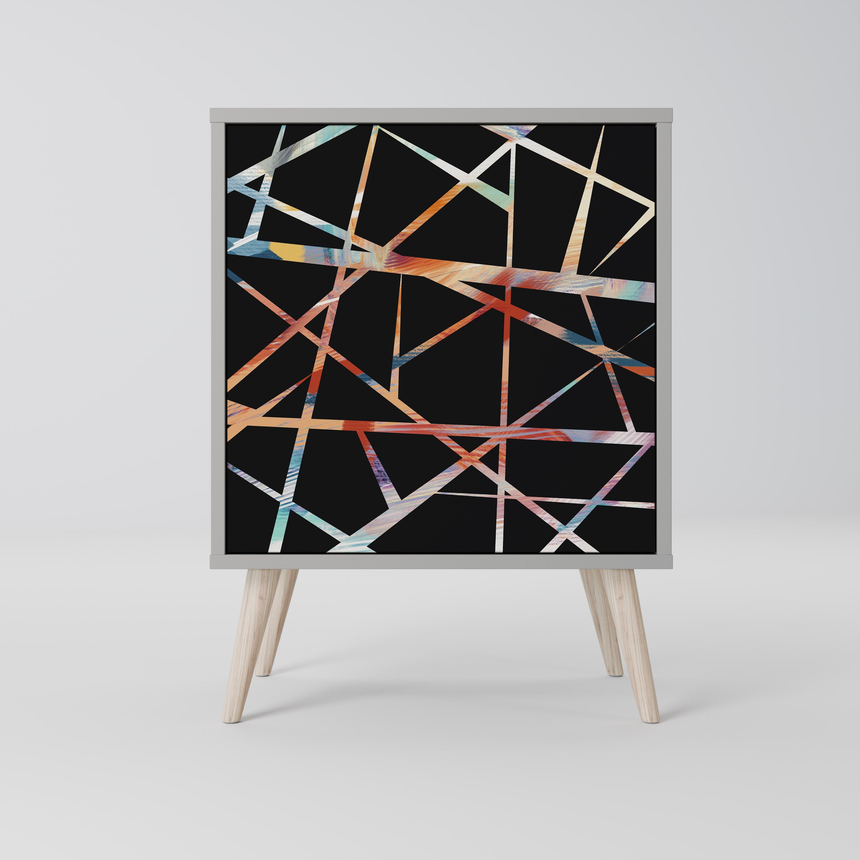 Aparador POLYGON VERVE de 1 puerta en acabado gris