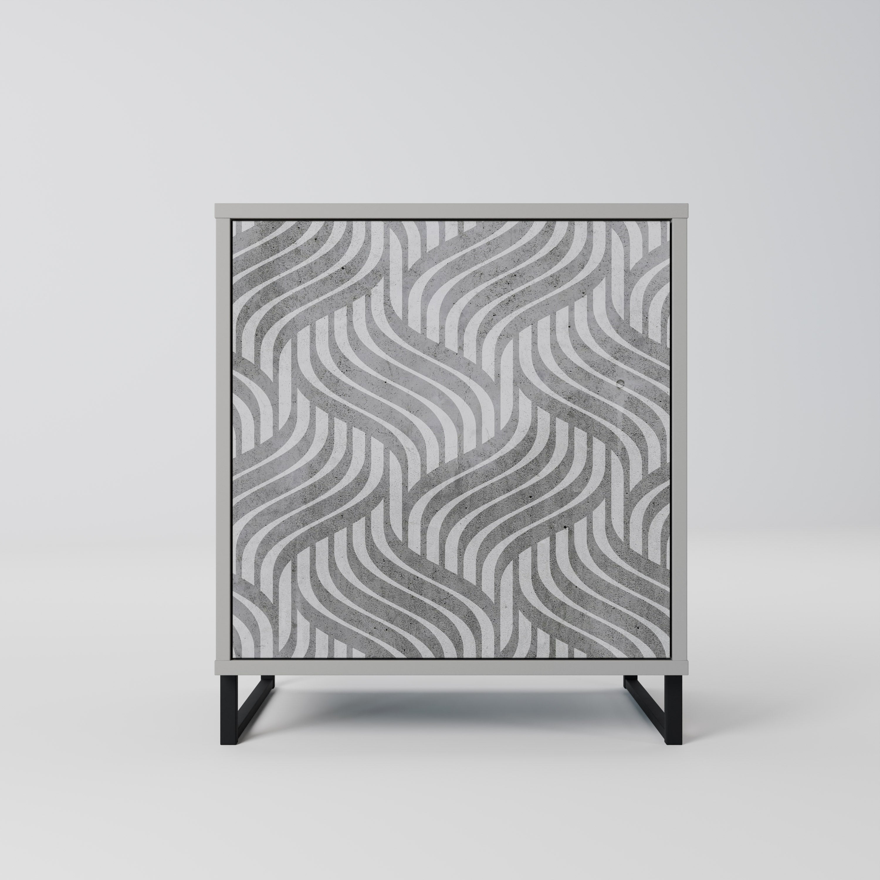 Aparador de 1 puerta CONCRETE MOVEMENT en acabado gris