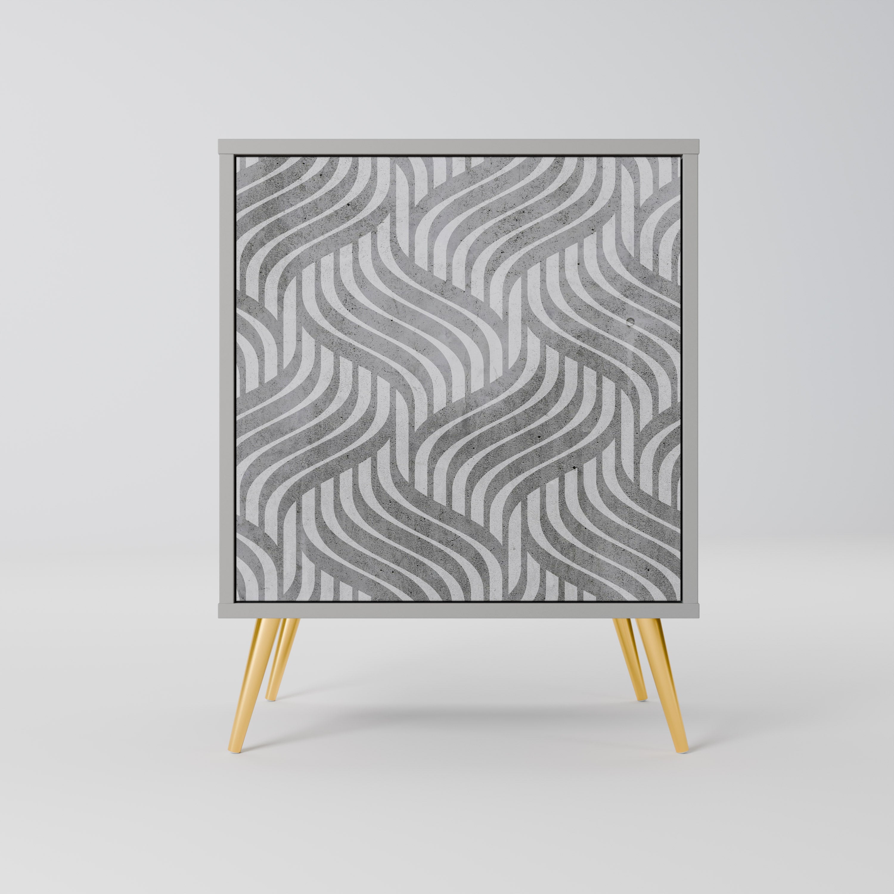 Aparador de 1 puerta CONCRETE MOVEMENT en acabado gris