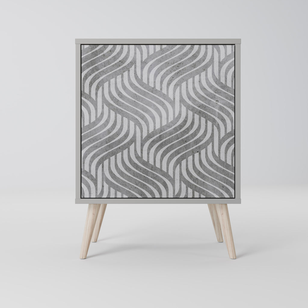 Aparador de 1 puerta CONCRETE MOVEMENT en acabado gris