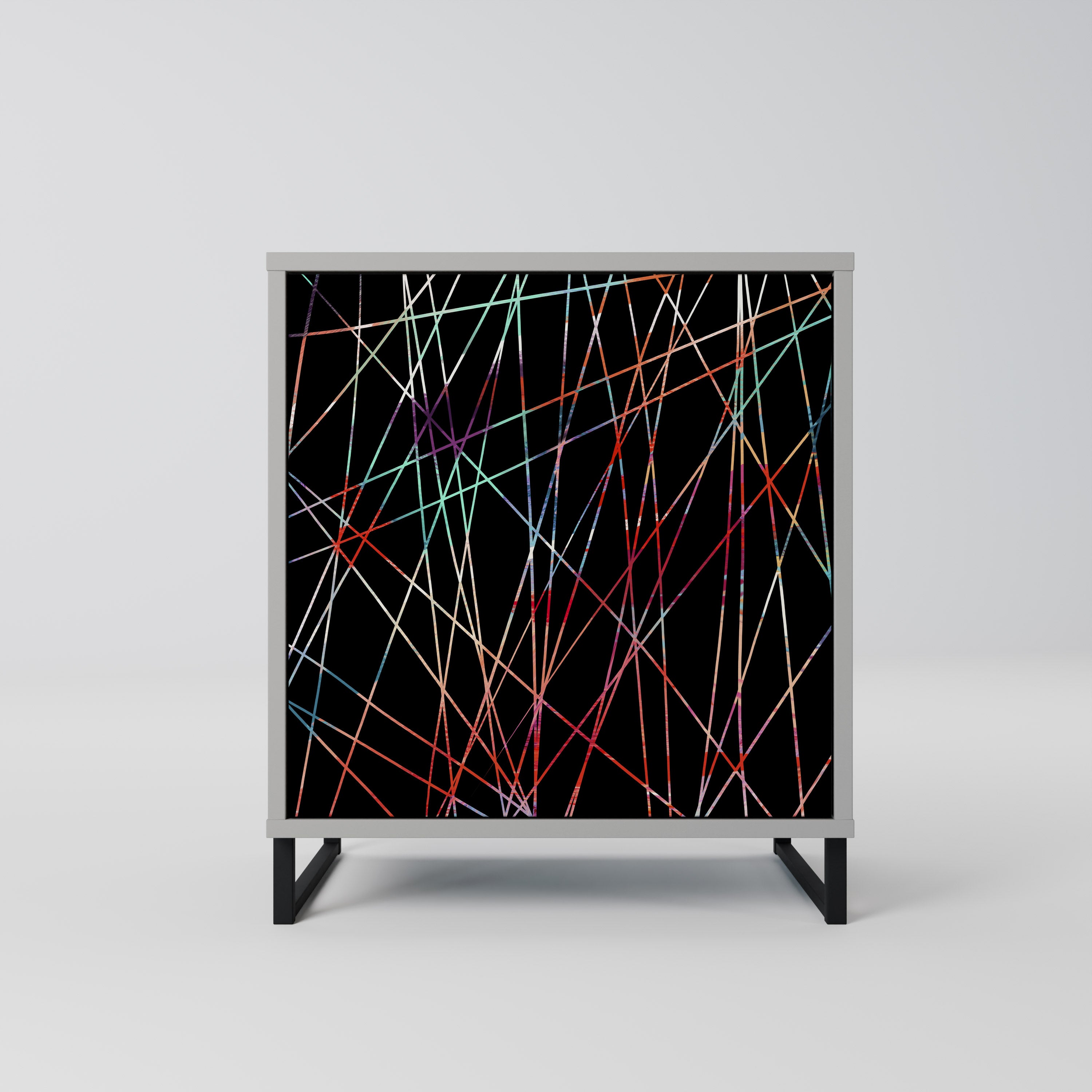 Aparador LUMINOUS SNARE de 1 puerta en acabado gris