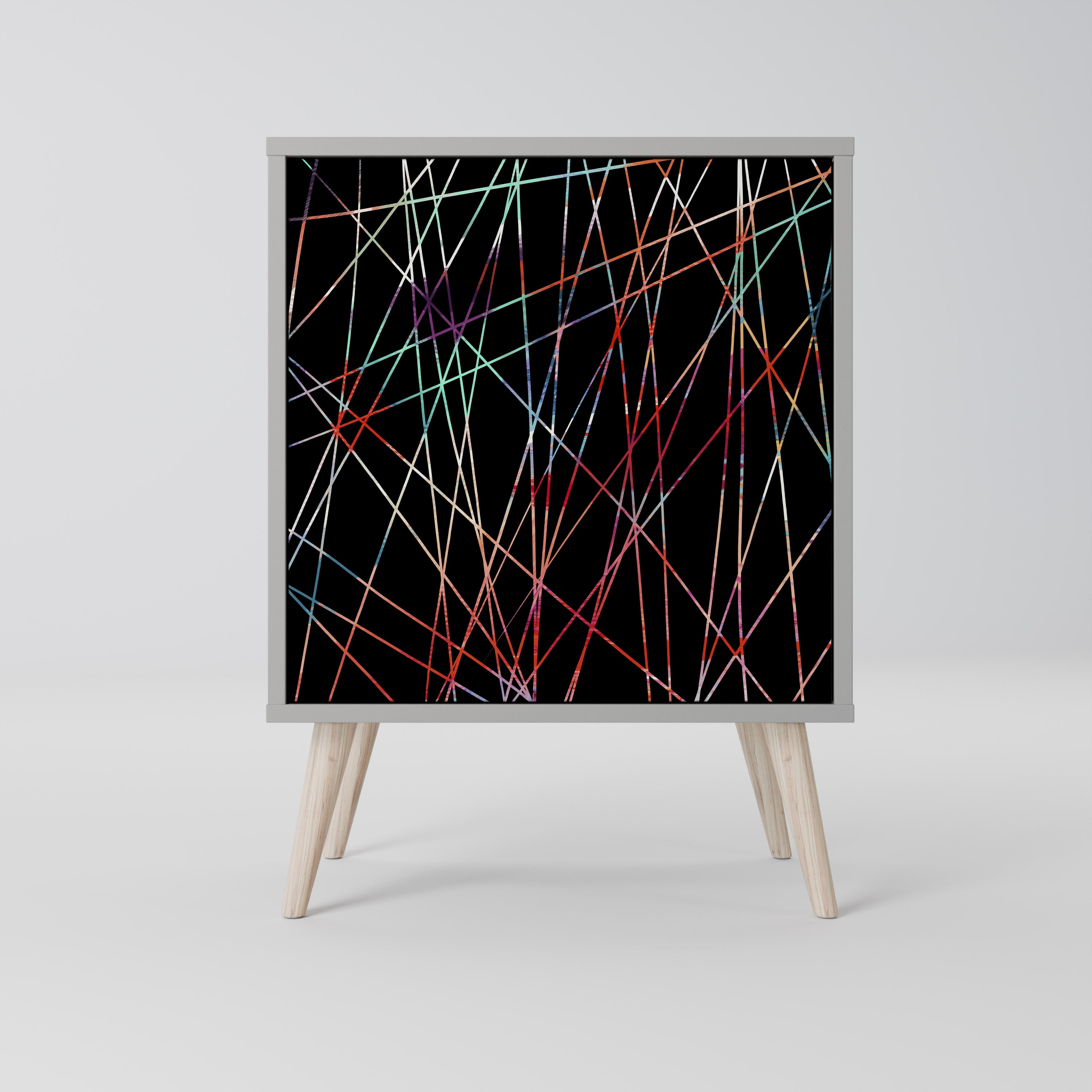 Aparador LUMINOUS SNARE de 1 puerta en acabado gris