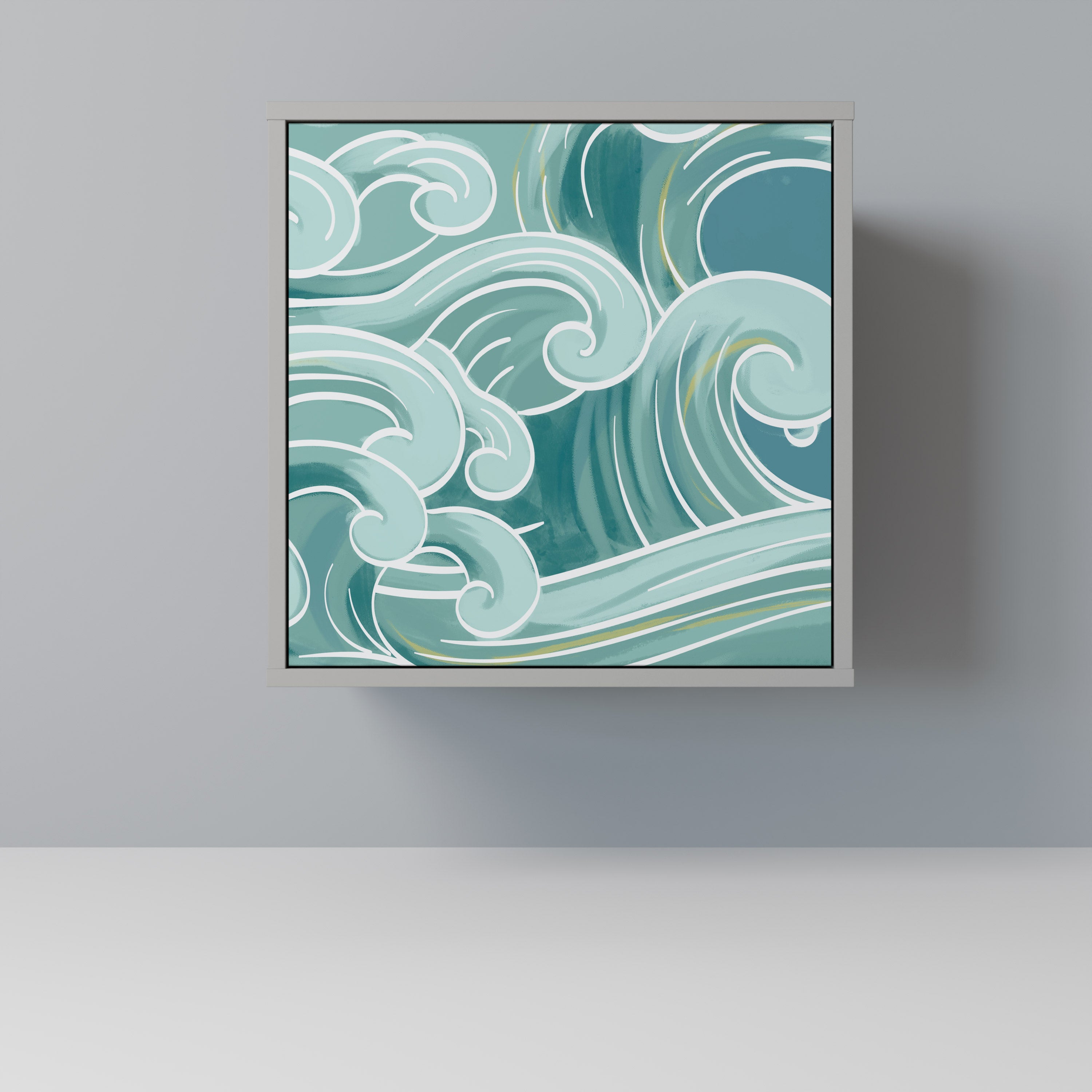 Aparador ASIAN SWAY de 1 puerta en acabado gris