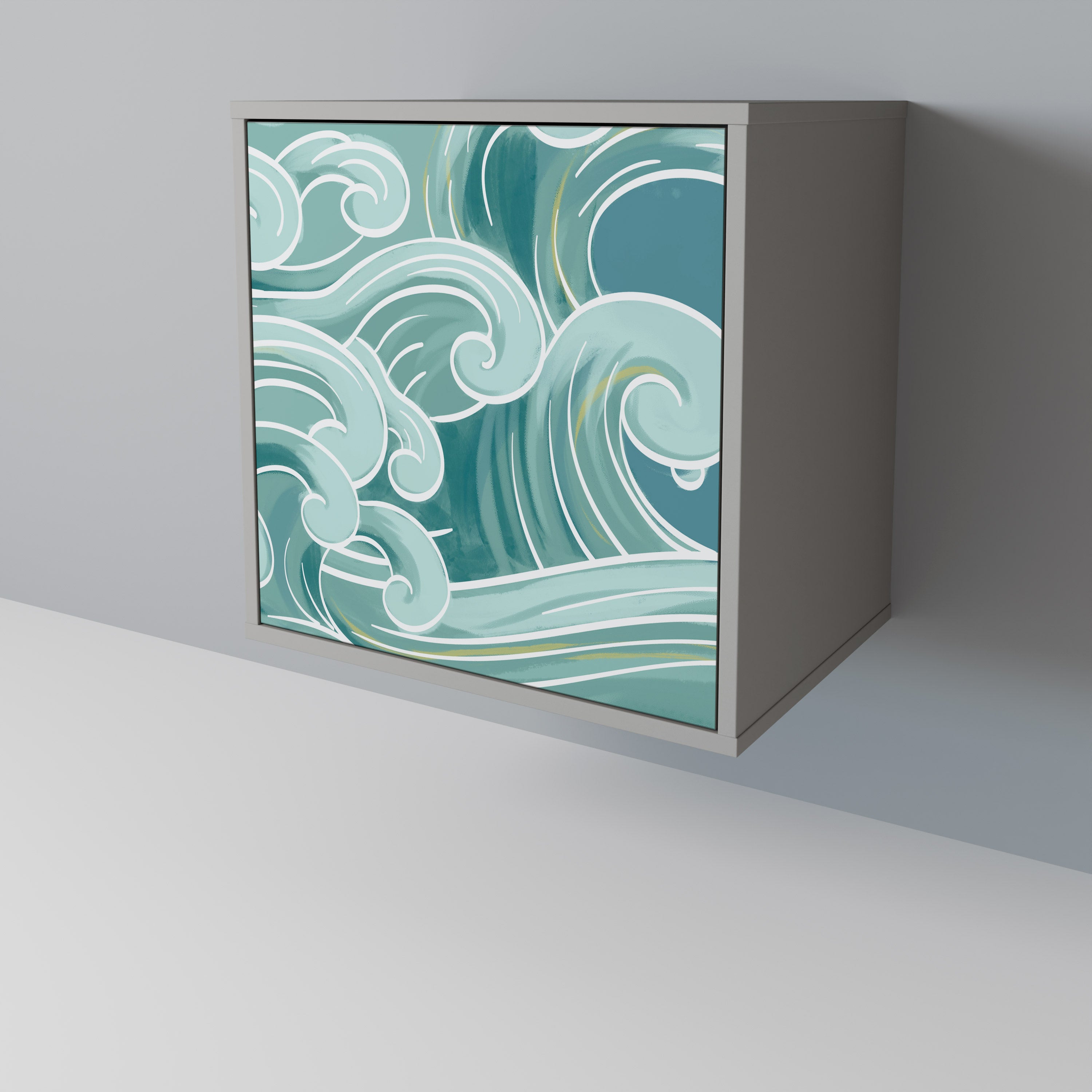 Aparador ASIAN SWAY de 1 puerta en acabado gris