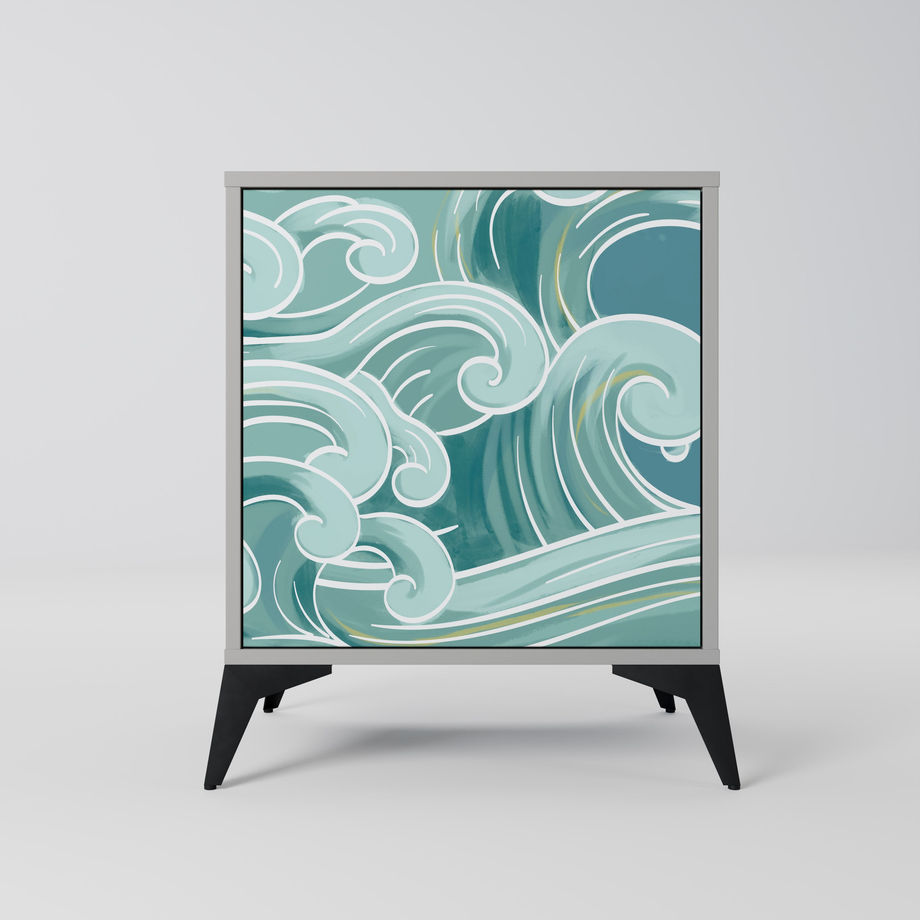 Aparador ASIAN SWAY de 1 puerta en acabado gris