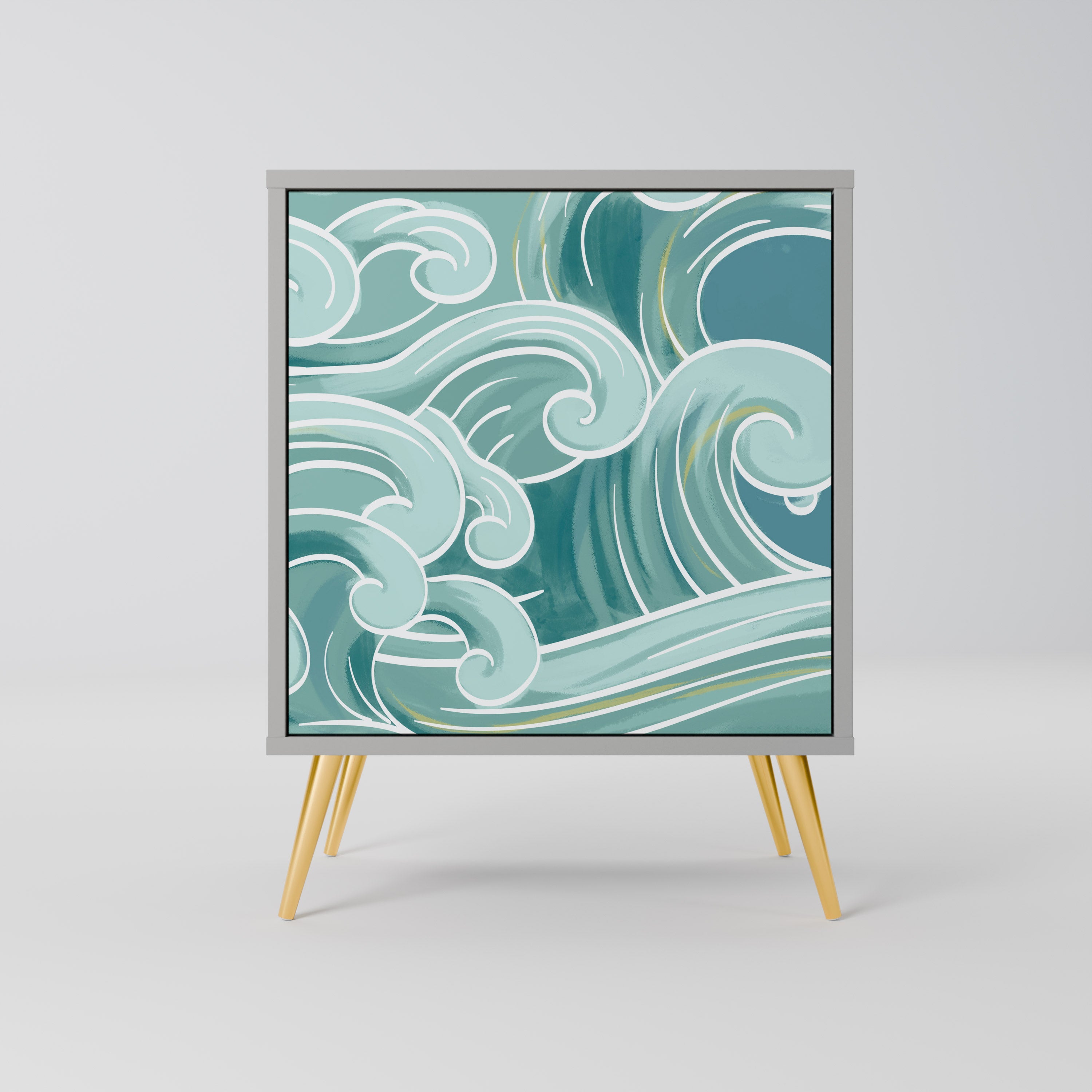 Aparador ASIAN SWAY de 1 puerta en acabado gris