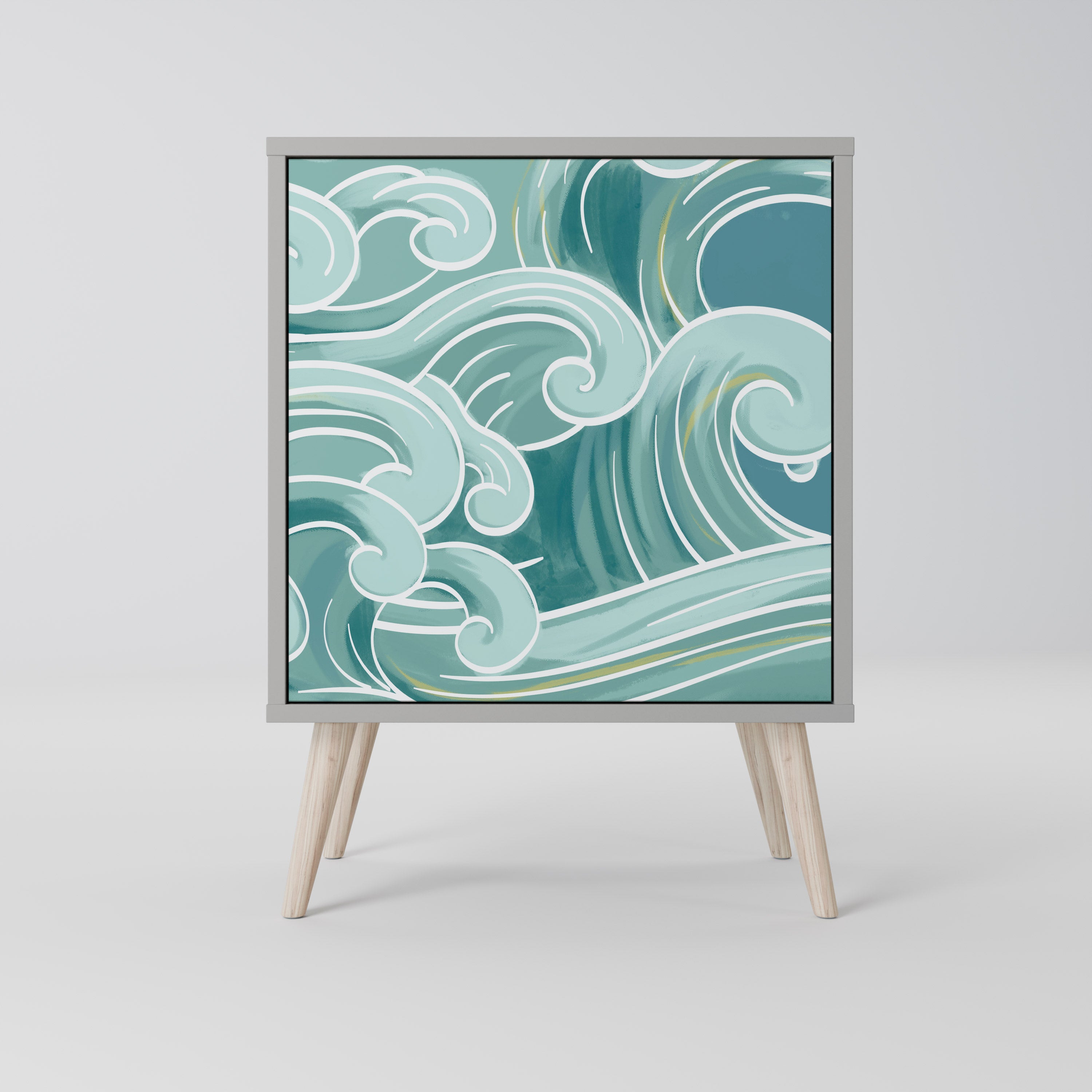 Aparador ASIAN SWAY de 1 puerta en acabado gris