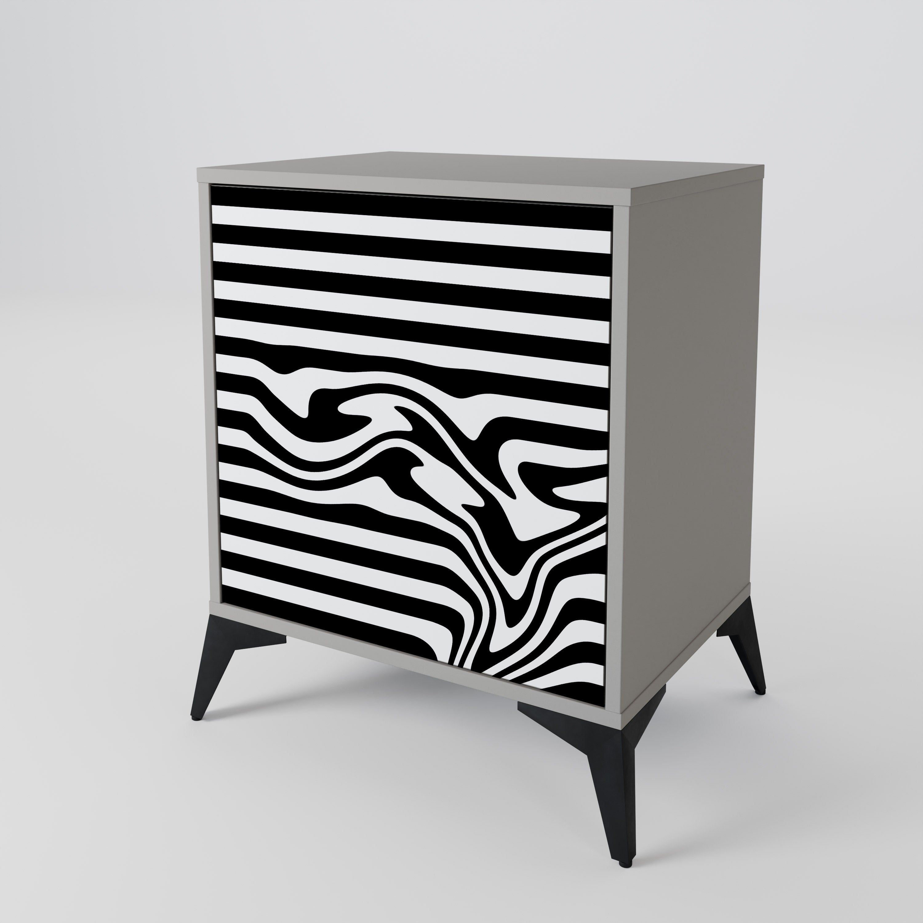 Aparador SPECTRA SHOWCASE de 1 puerta en acabado gris