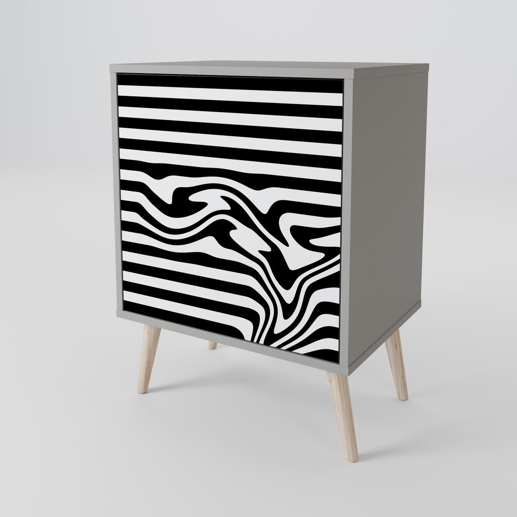 Aparador SPECTRA SHOWCASE de 1 puerta en acabado gris