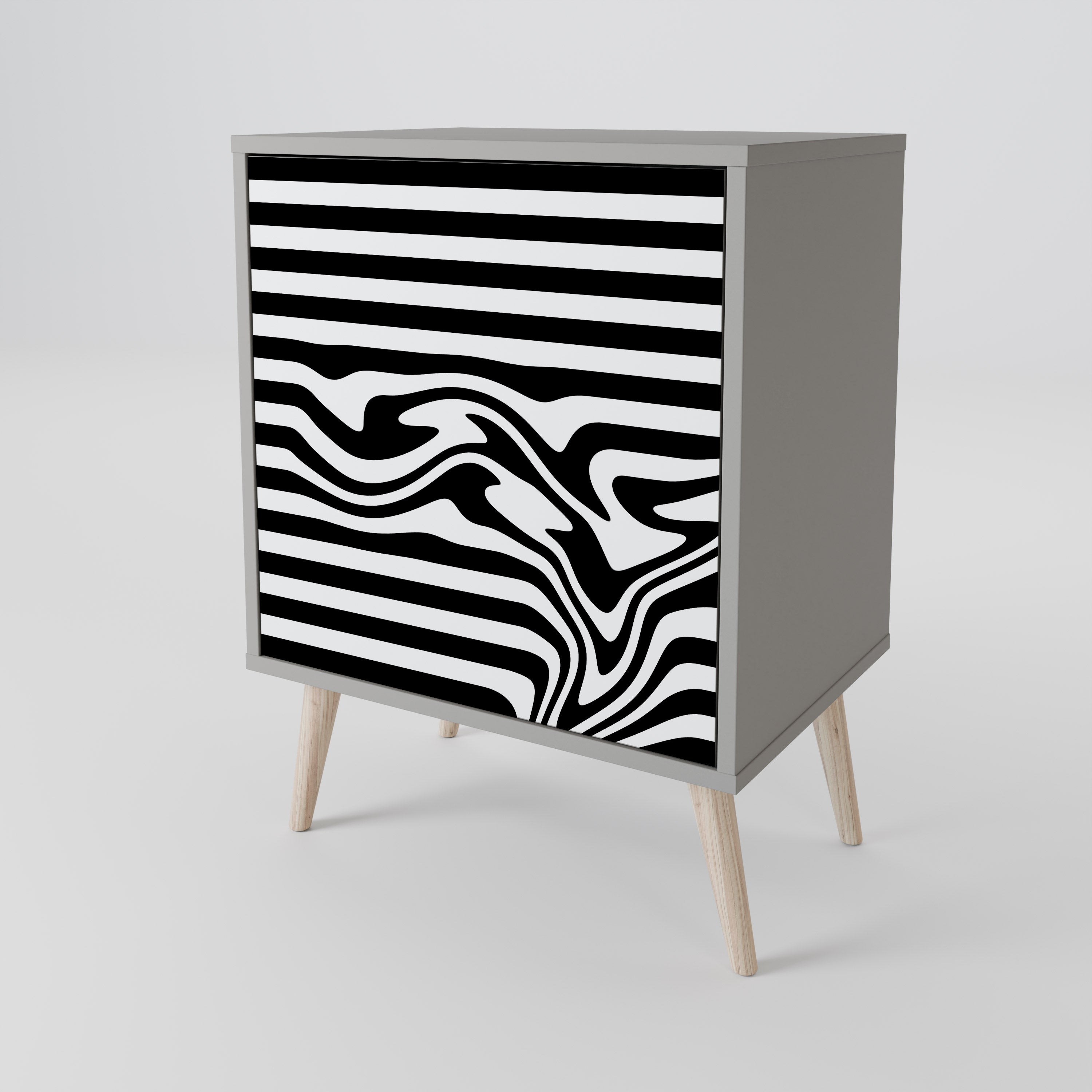 Aparador SPECTRA SHOWCASE de 1 puerta en acabado gris