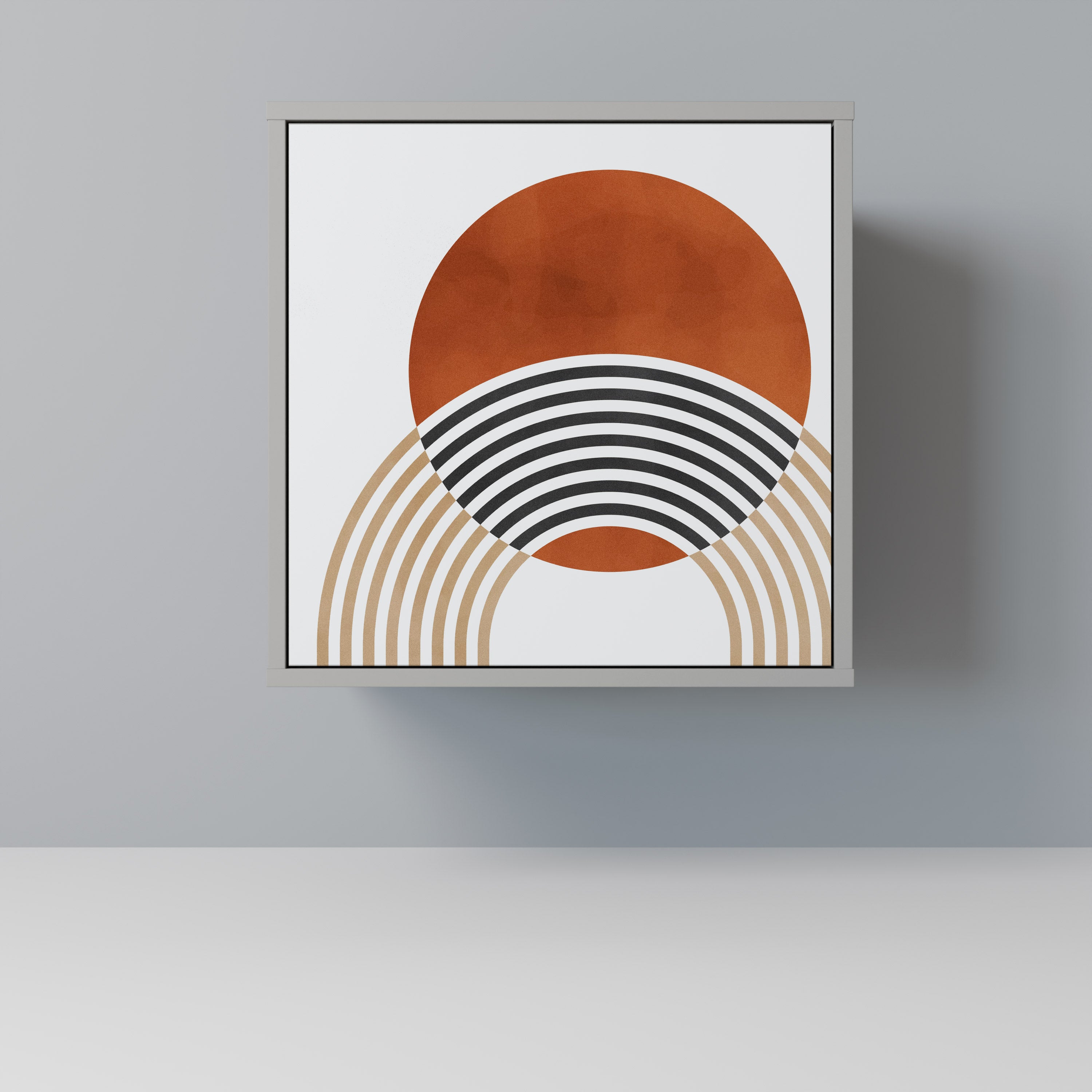 Aparador CIRCLE RHYTM de 1 puerta en acabado gris