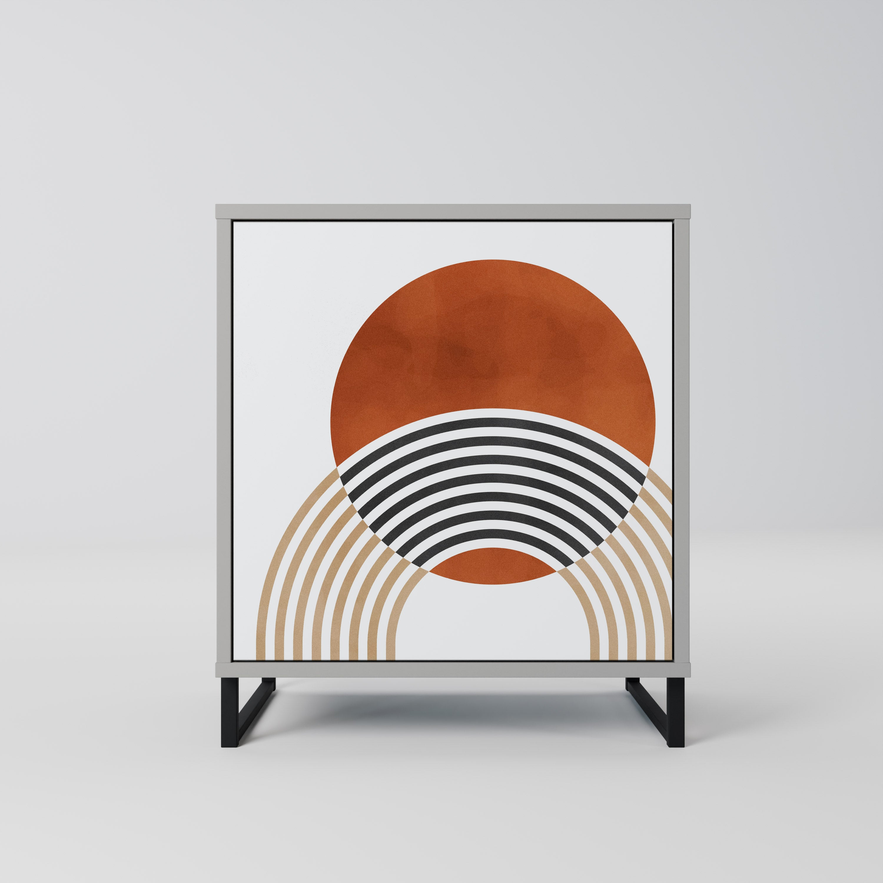 Aparador CIRCLE RHYTM de 1 puerta en acabado gris