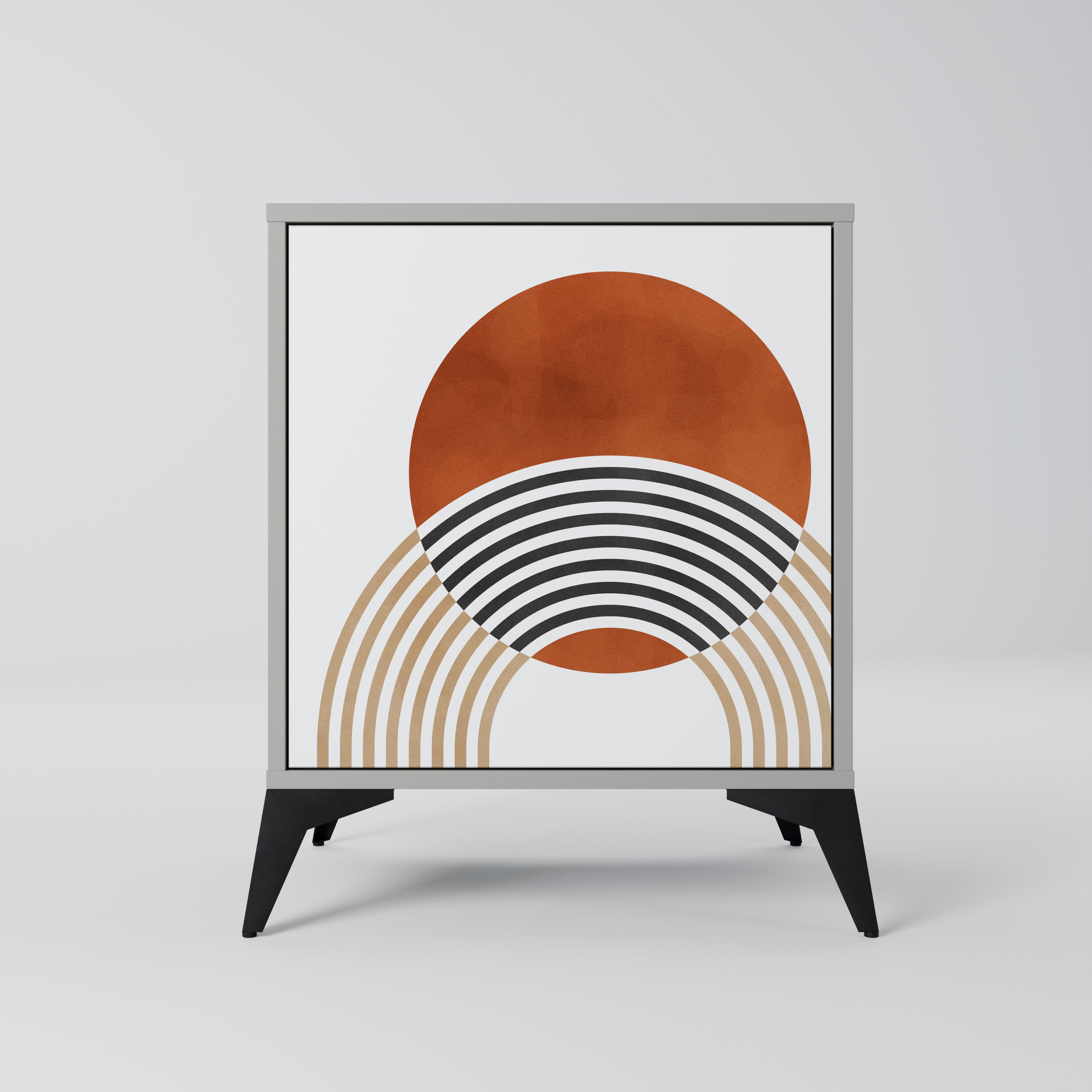 Aparador CIRCLE RHYTM de 1 puerta en acabado gris