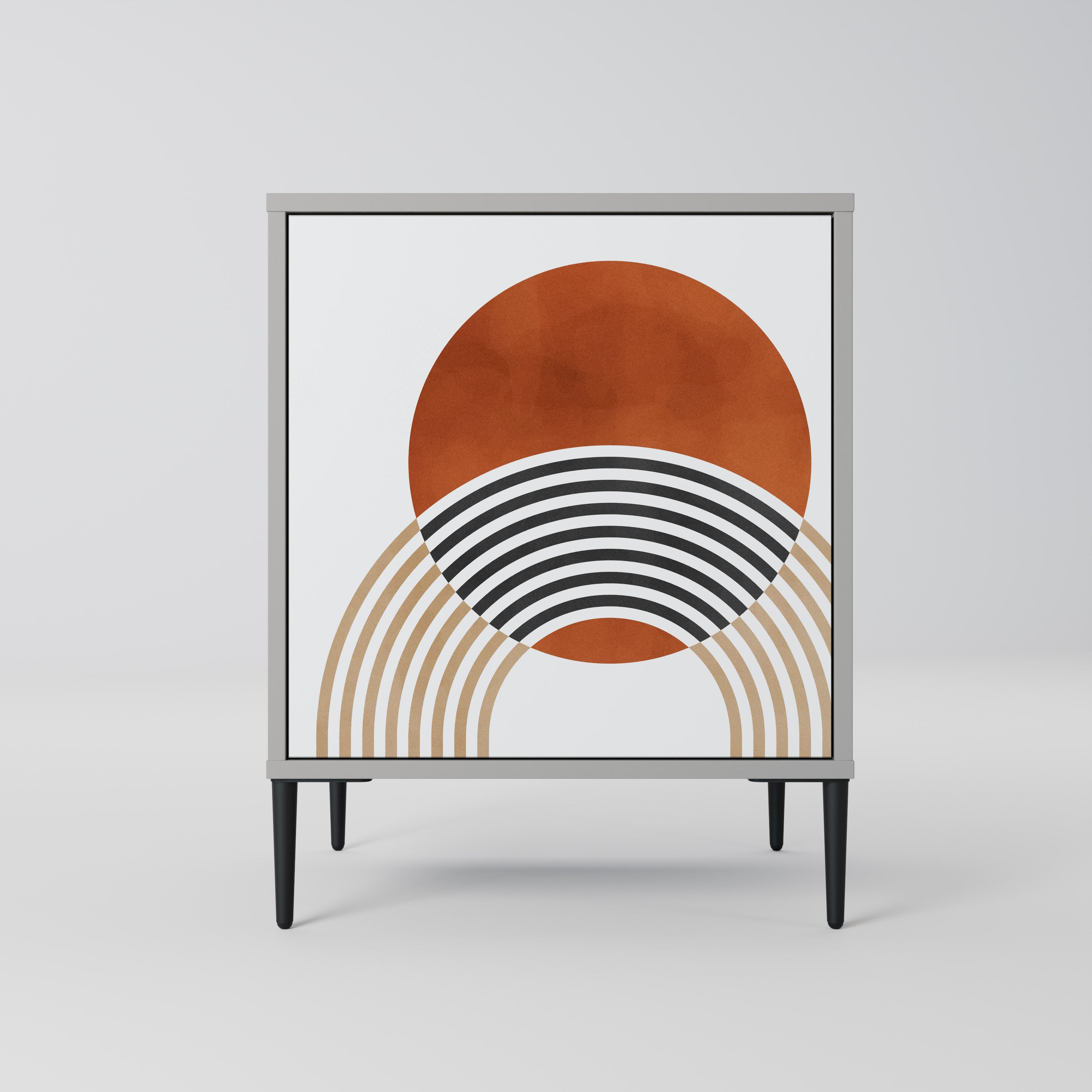 Aparador CIRCLE RHYTM de 1 puerta en acabado gris