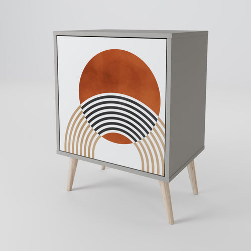 CIRCLE RHYTM Aparador de 1 Puerta en Acabado Gris