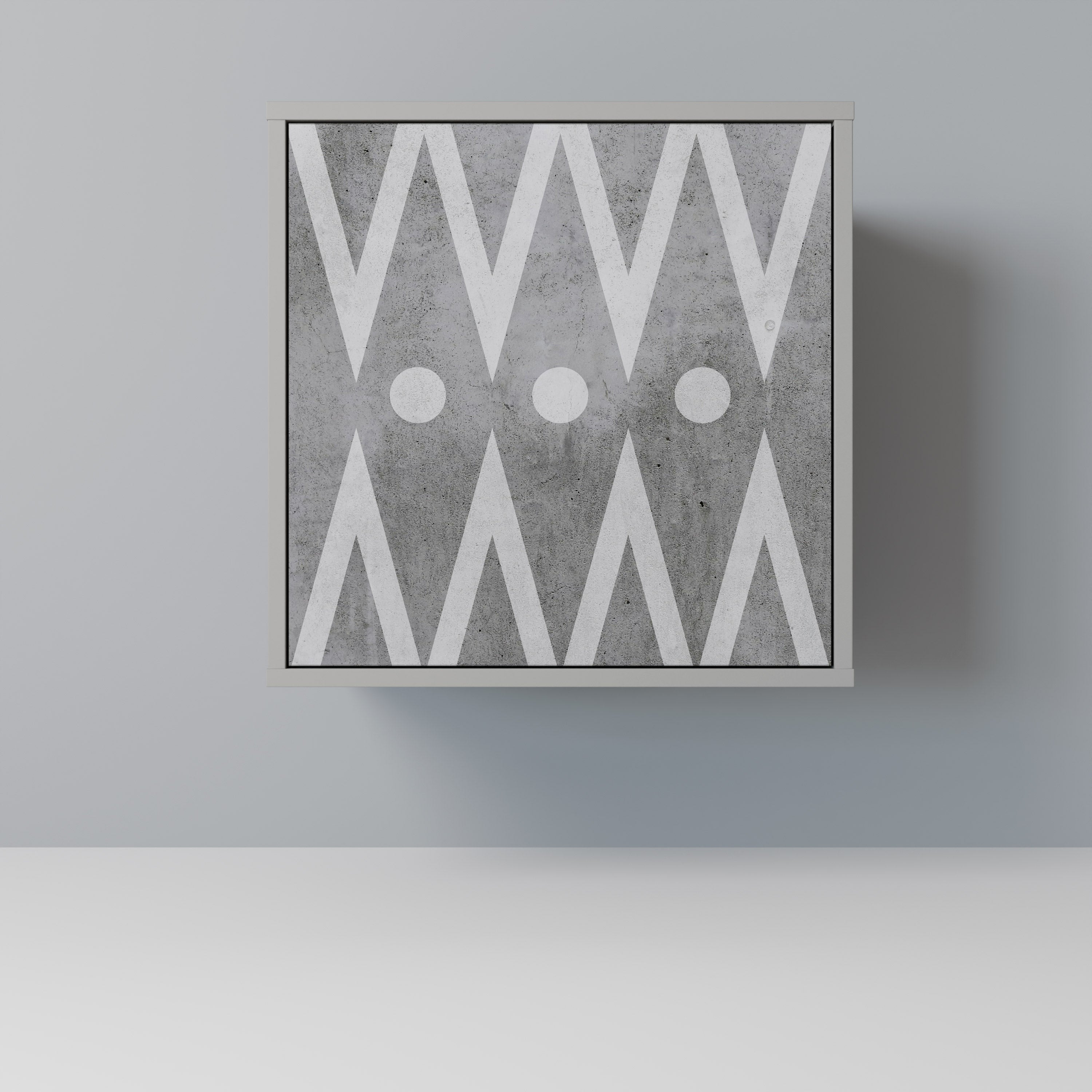 Aparador de 1 puerta Sharp Edges en acabado gris