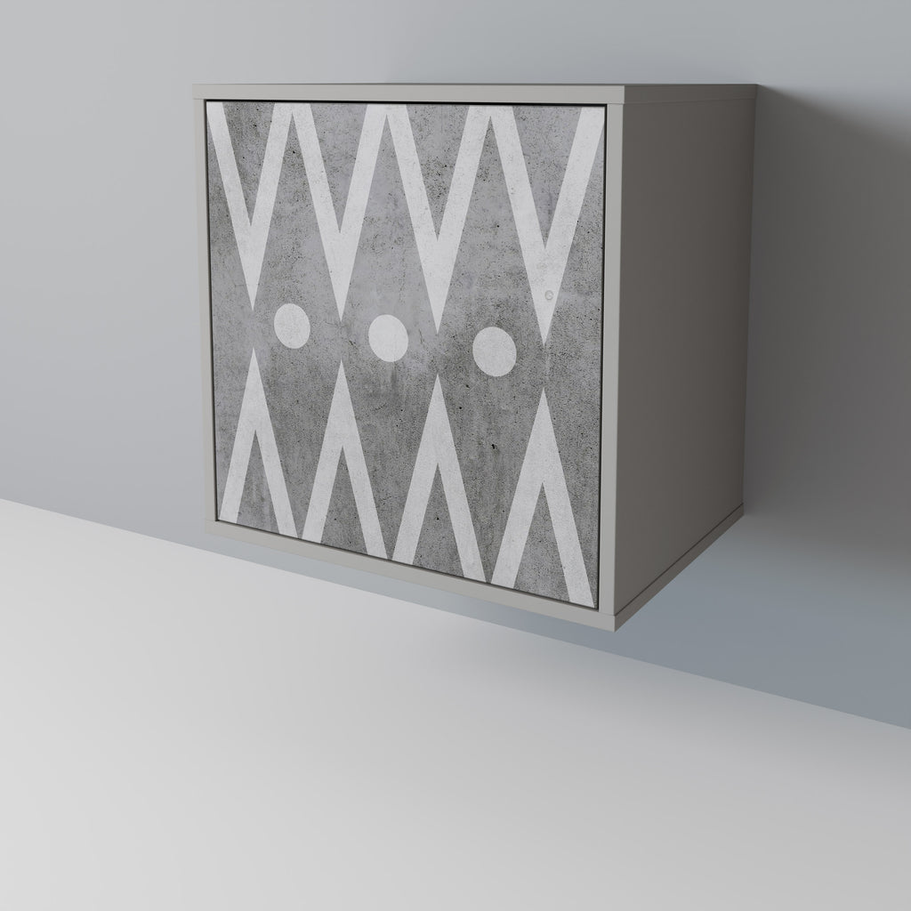 Aparador de 1 puerta Sharp Edges en acabado gris